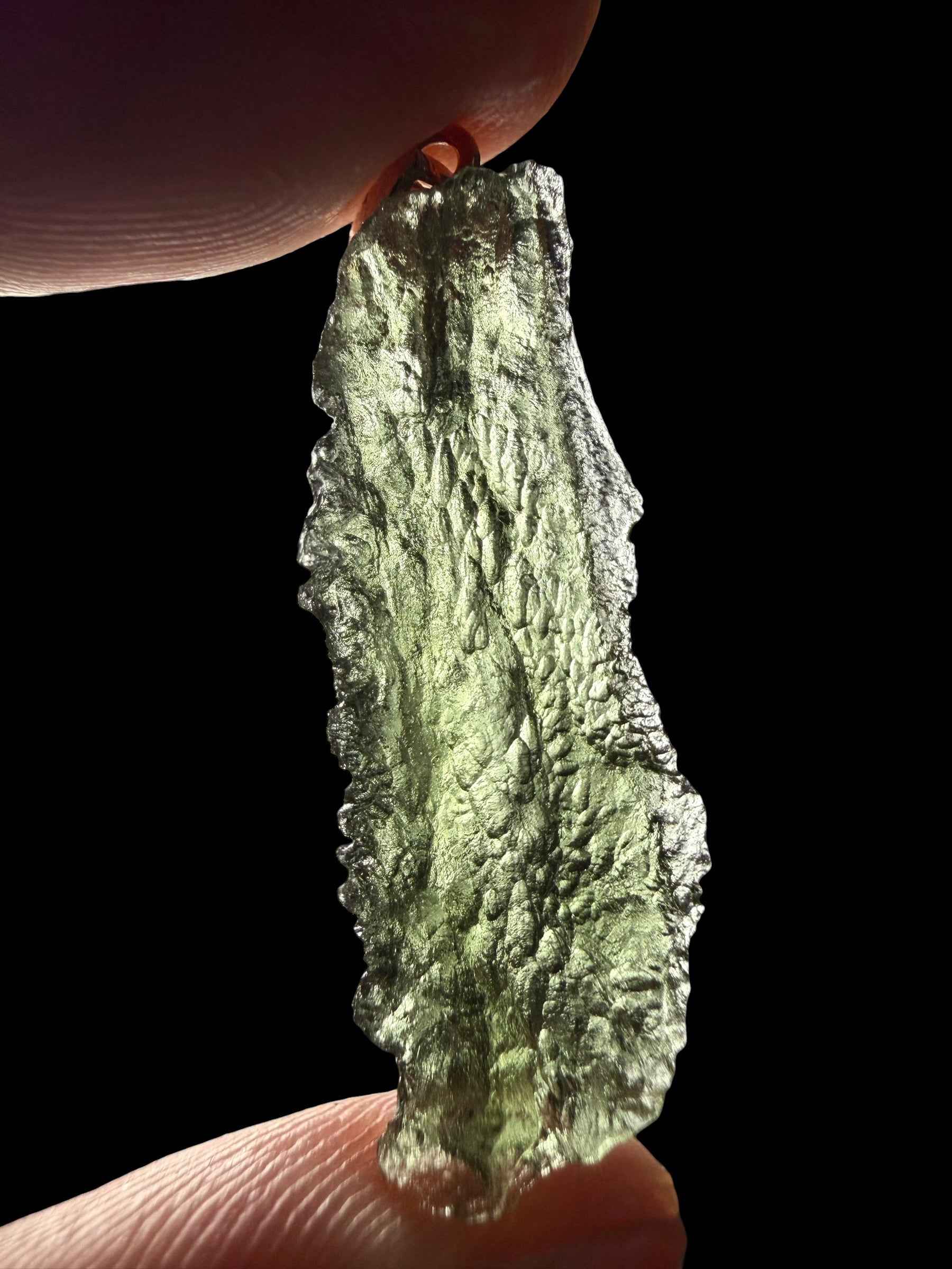Ciondolo di moldavite placcato Oro Rosa 2,25g - SPP/V070