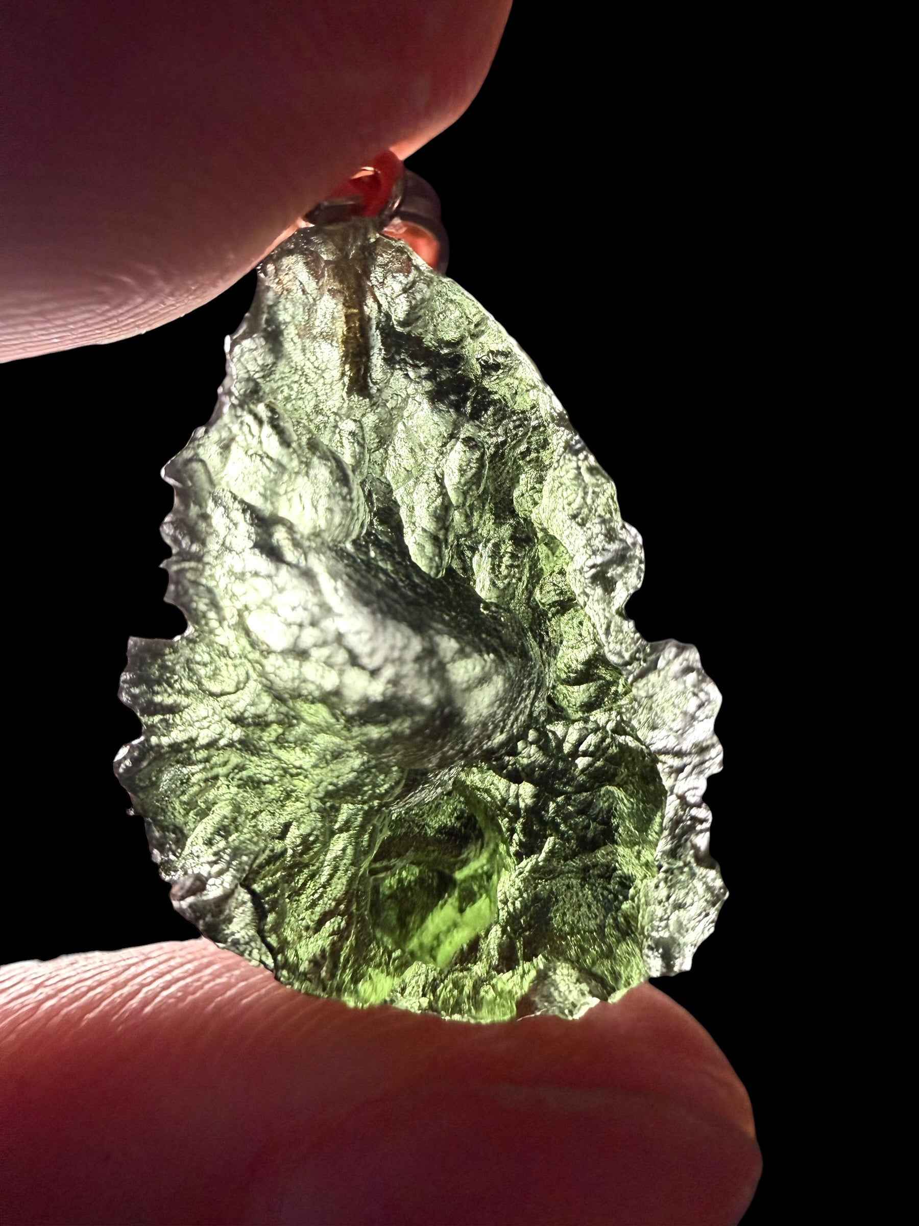 Ciondolo di moldavite placcato Oro Rosa 2,5g - SPP/V074