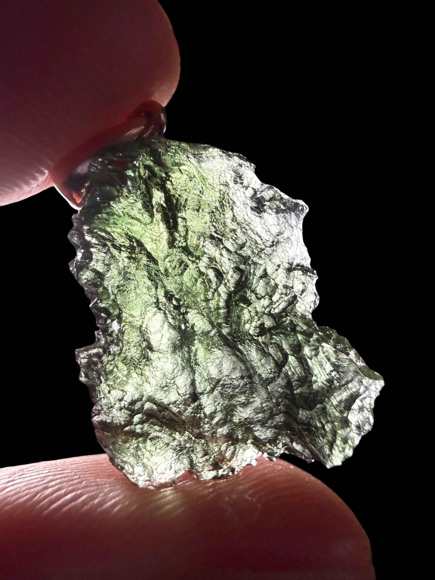 Ciondolo di moldavite placcato Oro Rosa 2g - SPP/V075