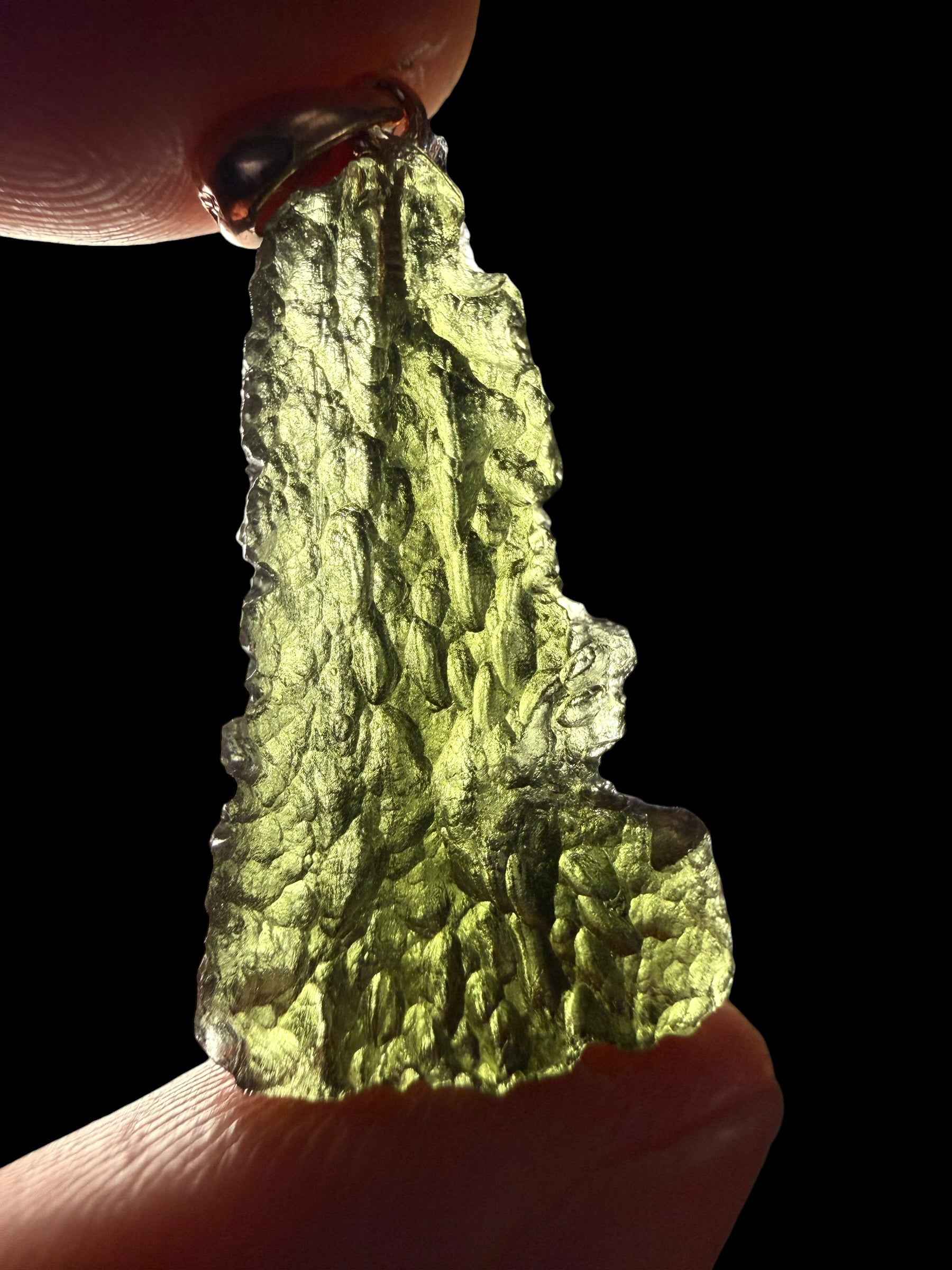 Ciondolo di moldavite placcato Oro Rosa 2,85g - SPP/V076