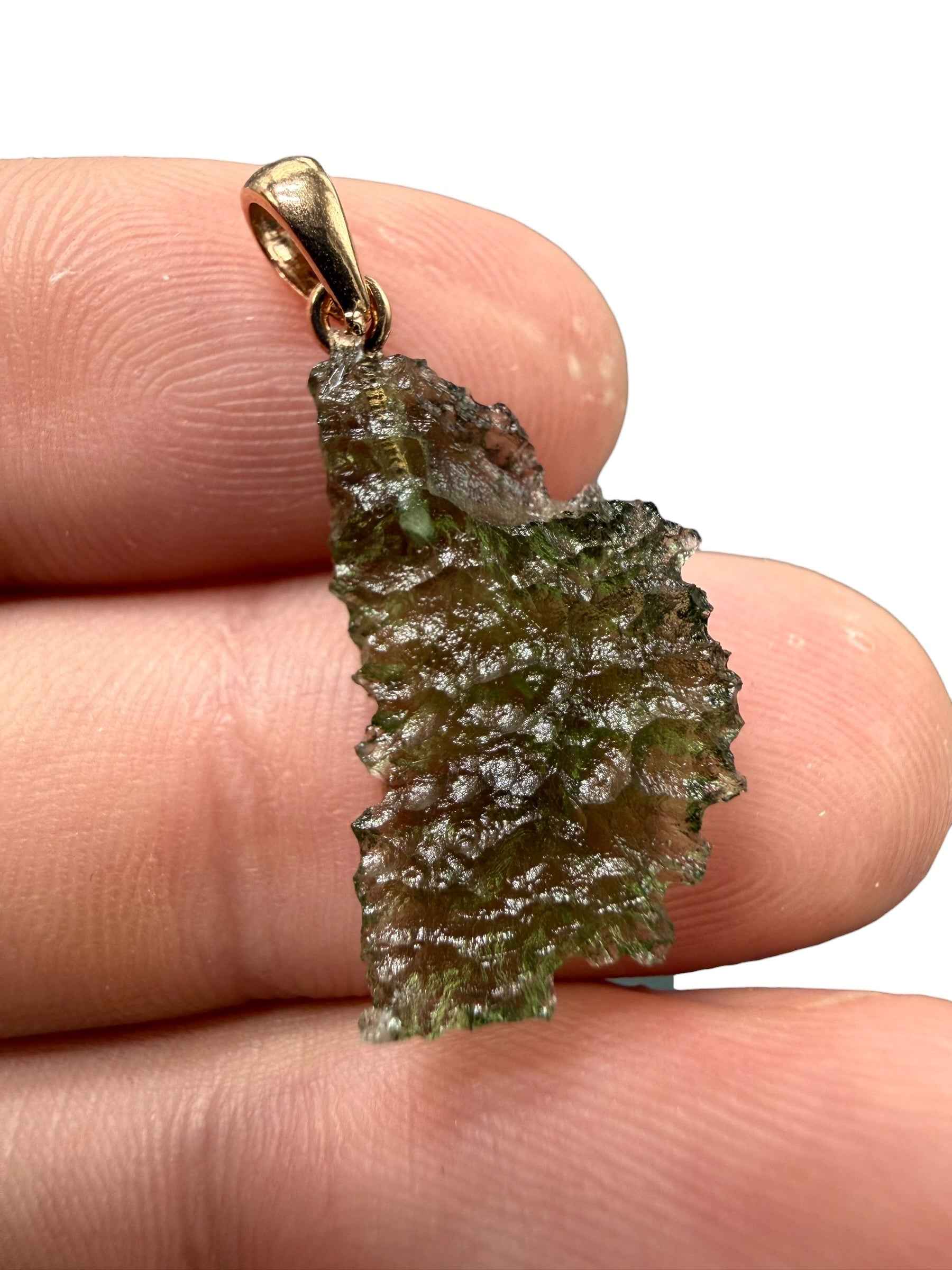 Ciondolo di moldavite placcato Oro Rosa 1,33g - SPP/V077