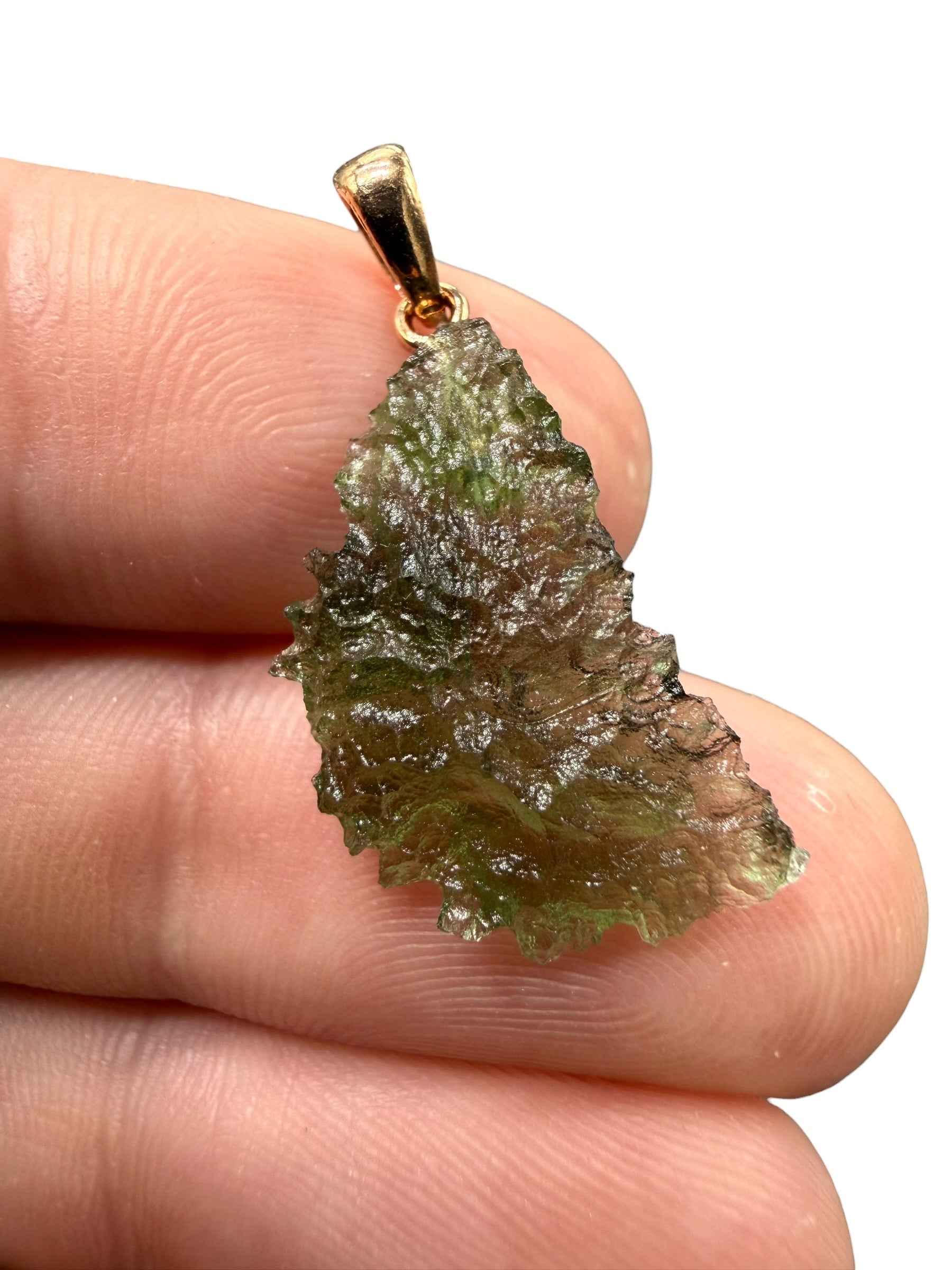 Ciondolo di moldavite placcato Oro Rosa 1,33g - SPP/V077