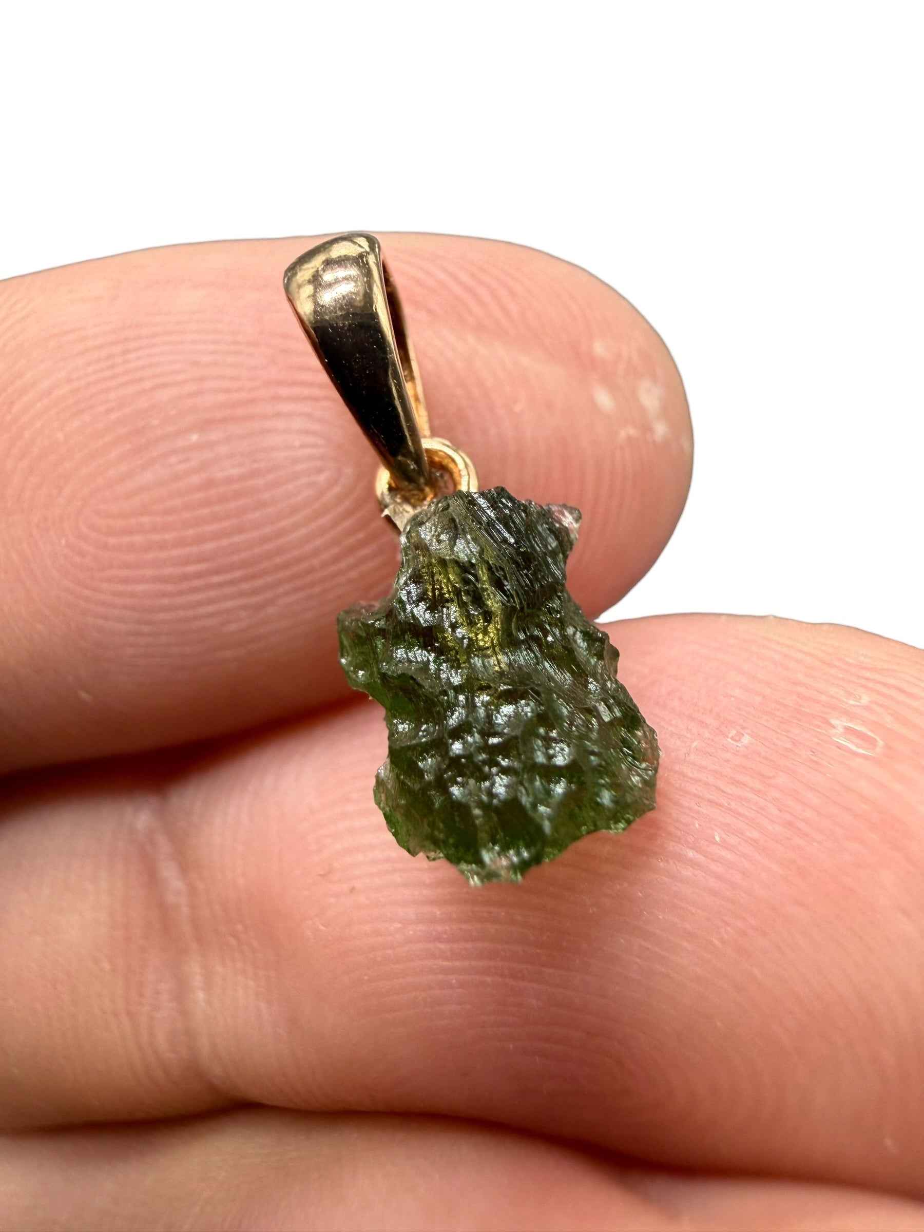 Ciondolo di moldavite placcato Oro Rosa 0,61g - SPP/V080