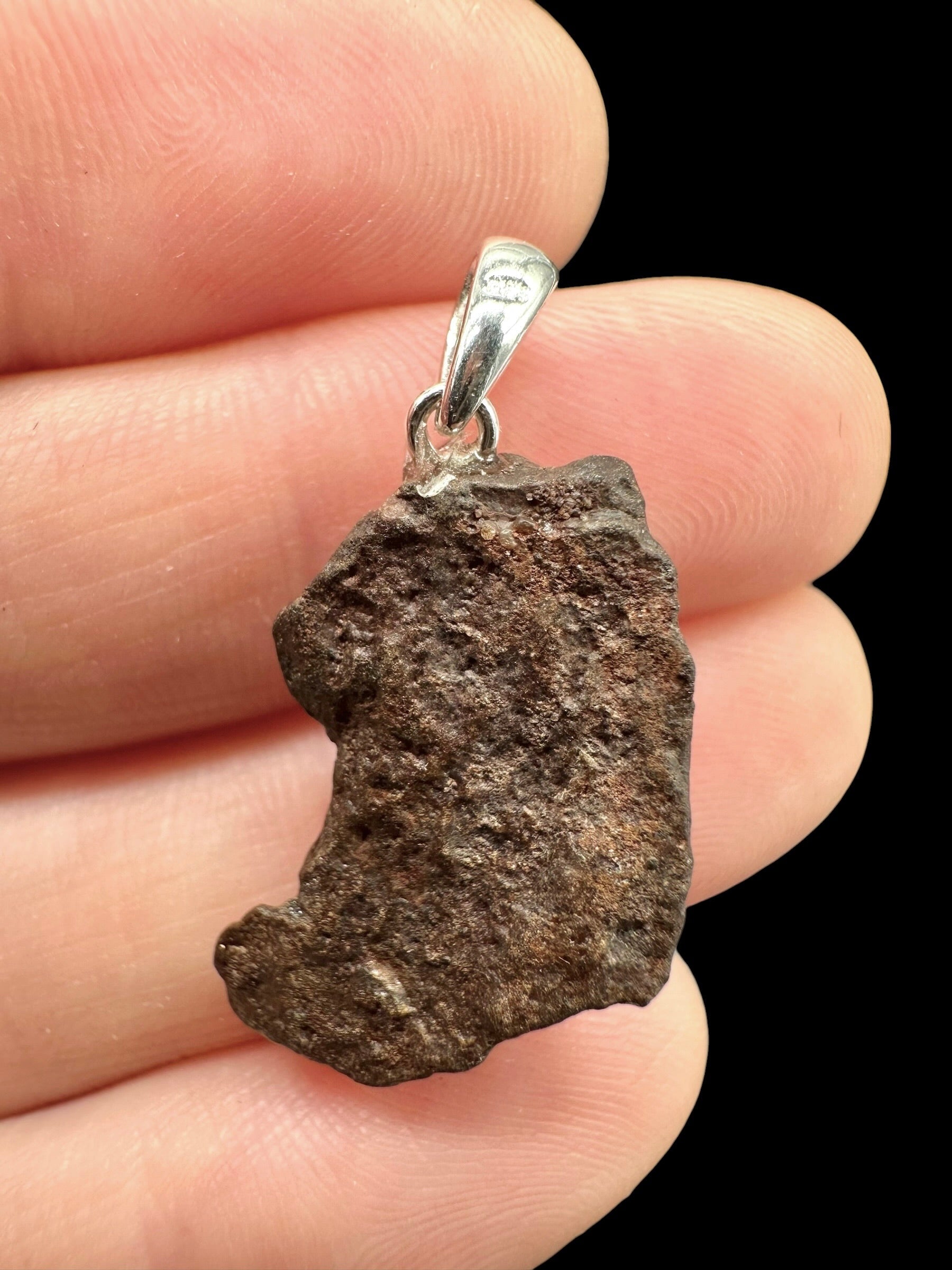 Silver Pendant with NWA X Stony Meteorite 3g - SP/KM04