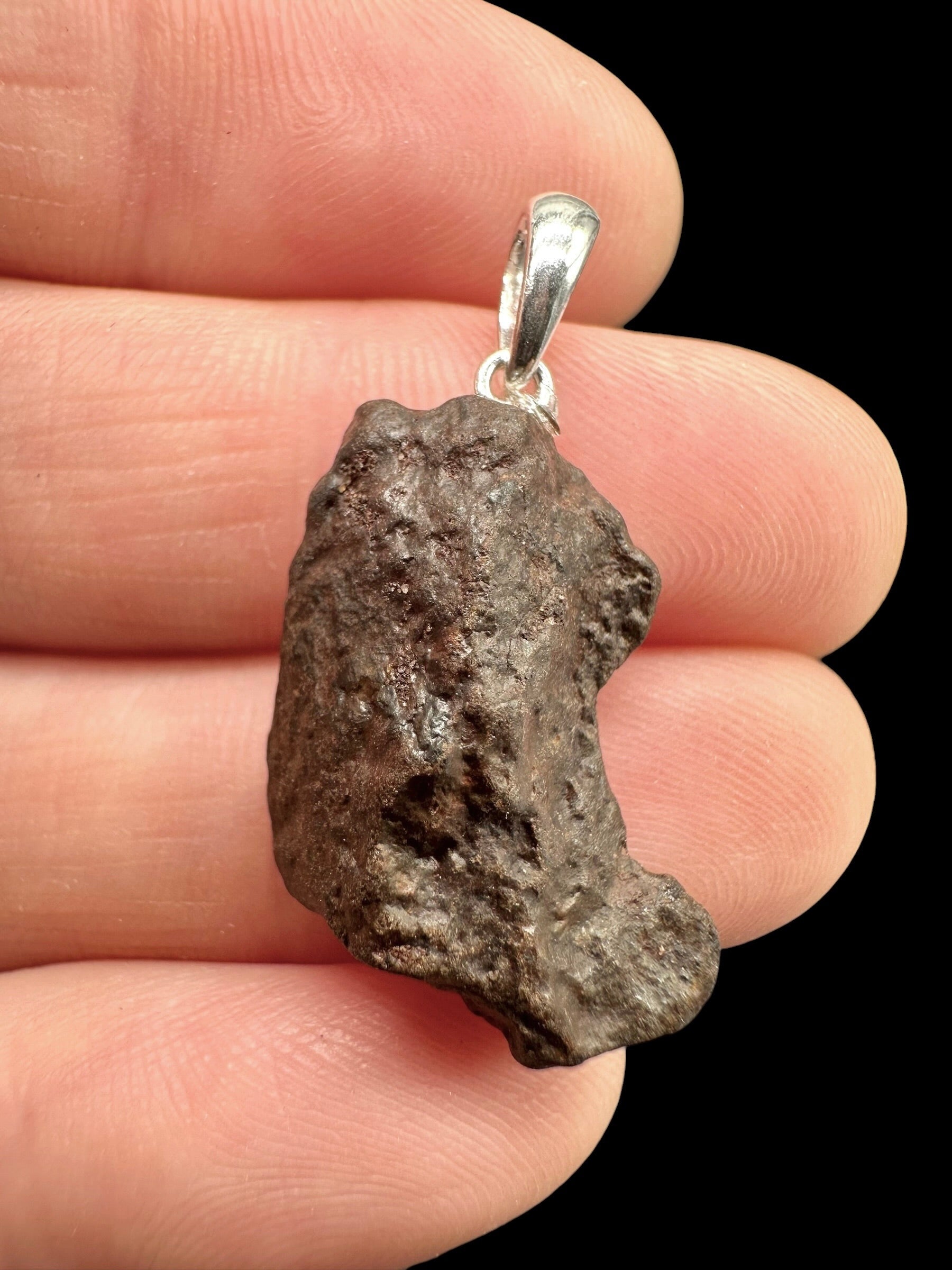 Silver Pendant with NWA X Stony Meteorite 3g