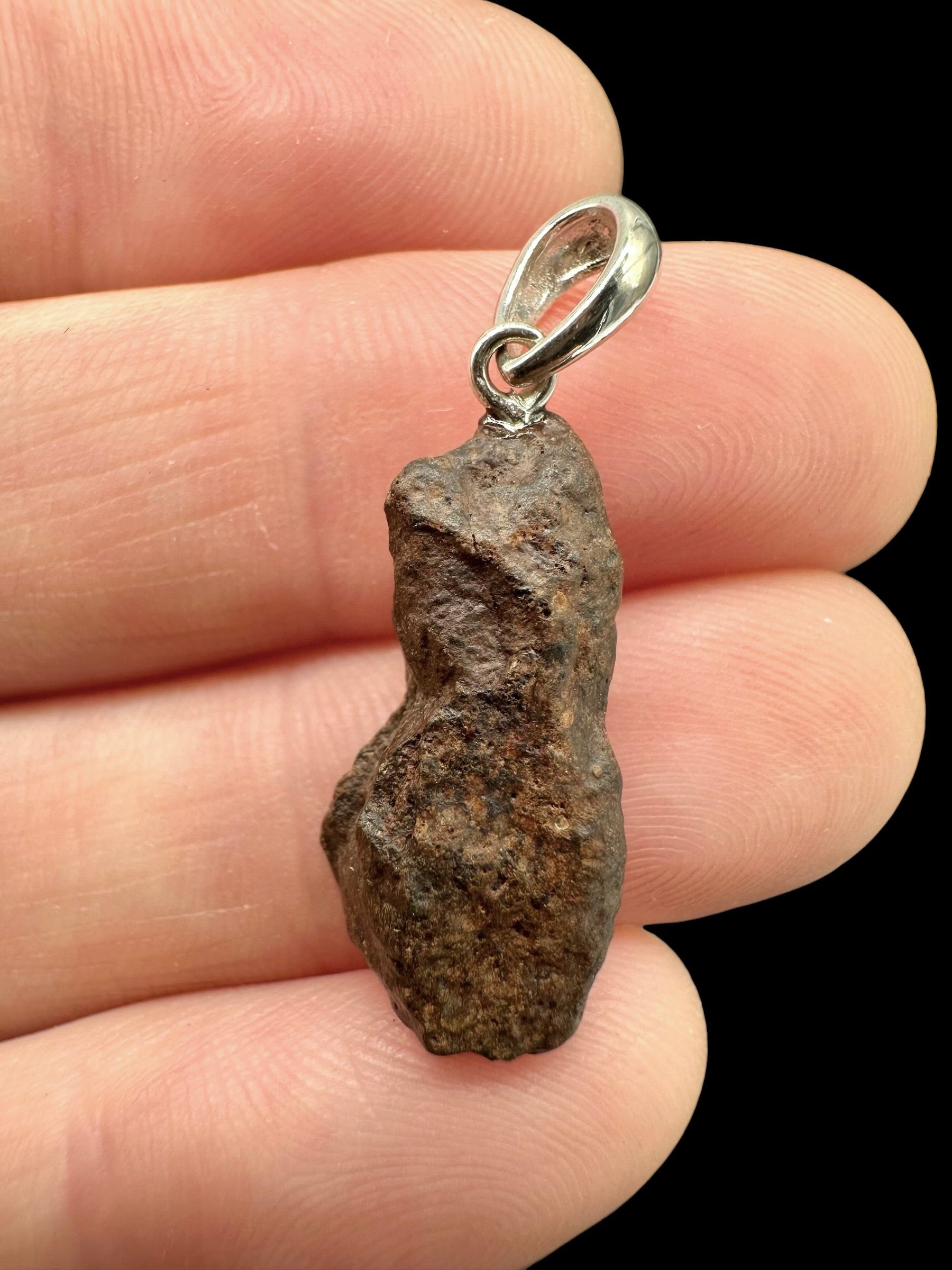 Silver Pendant with NWA X Stony Meteorite 1,6g