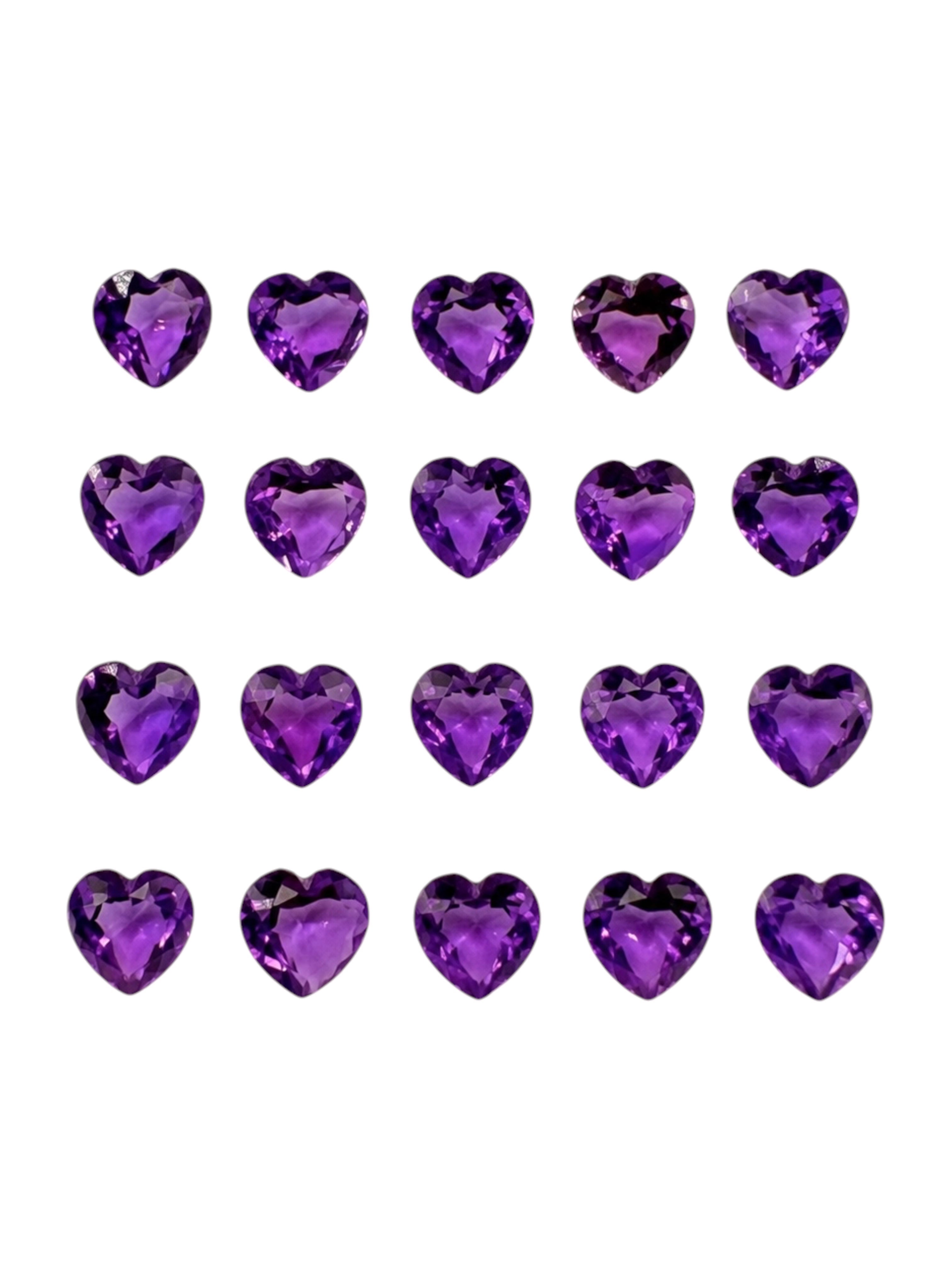 Faceted amethyst heart 7mm from Bolivia – random choice