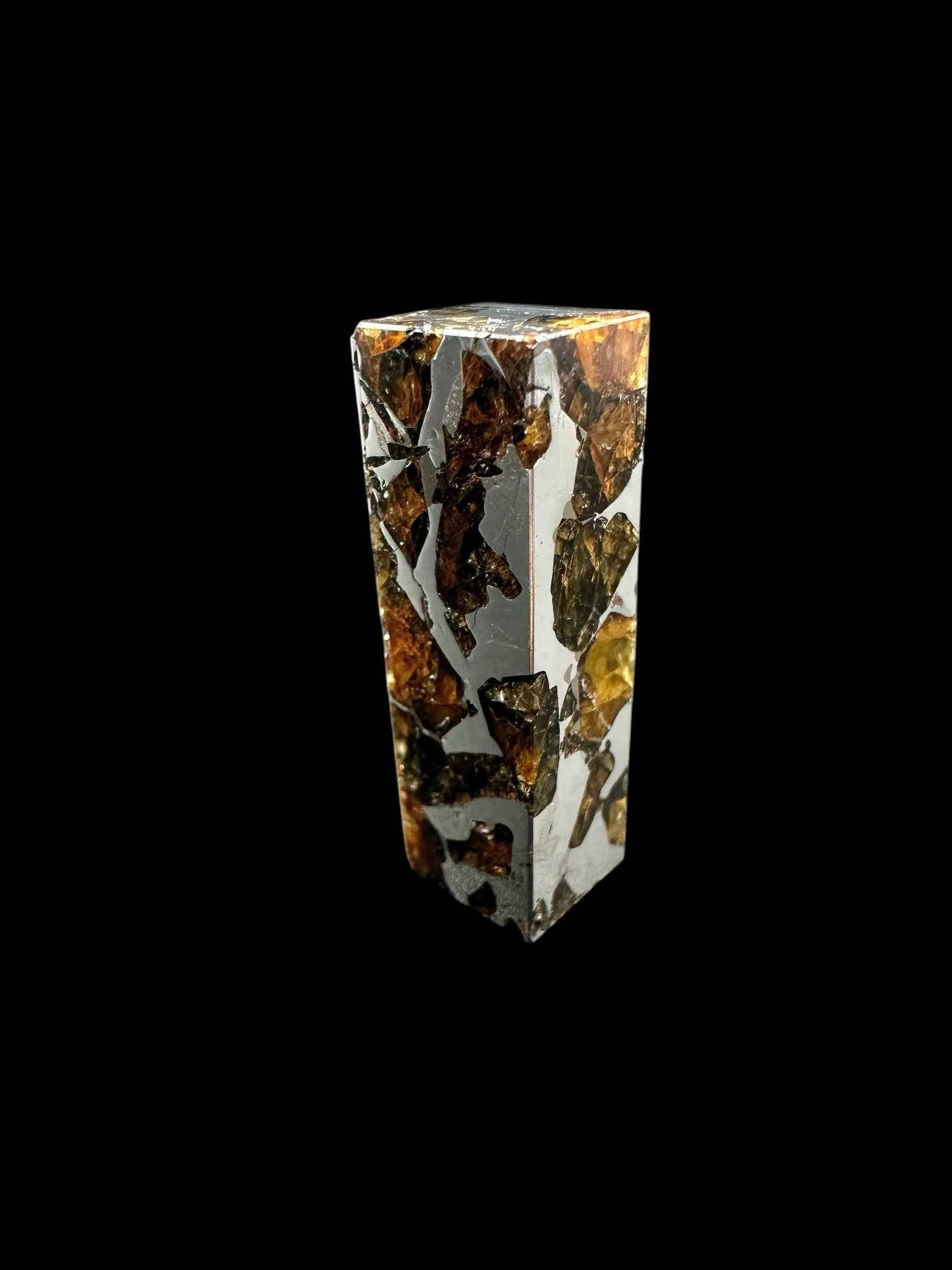 Meteorite Pallasite Seymchan – Rectangular prism 13,1g – Russia - MESM127