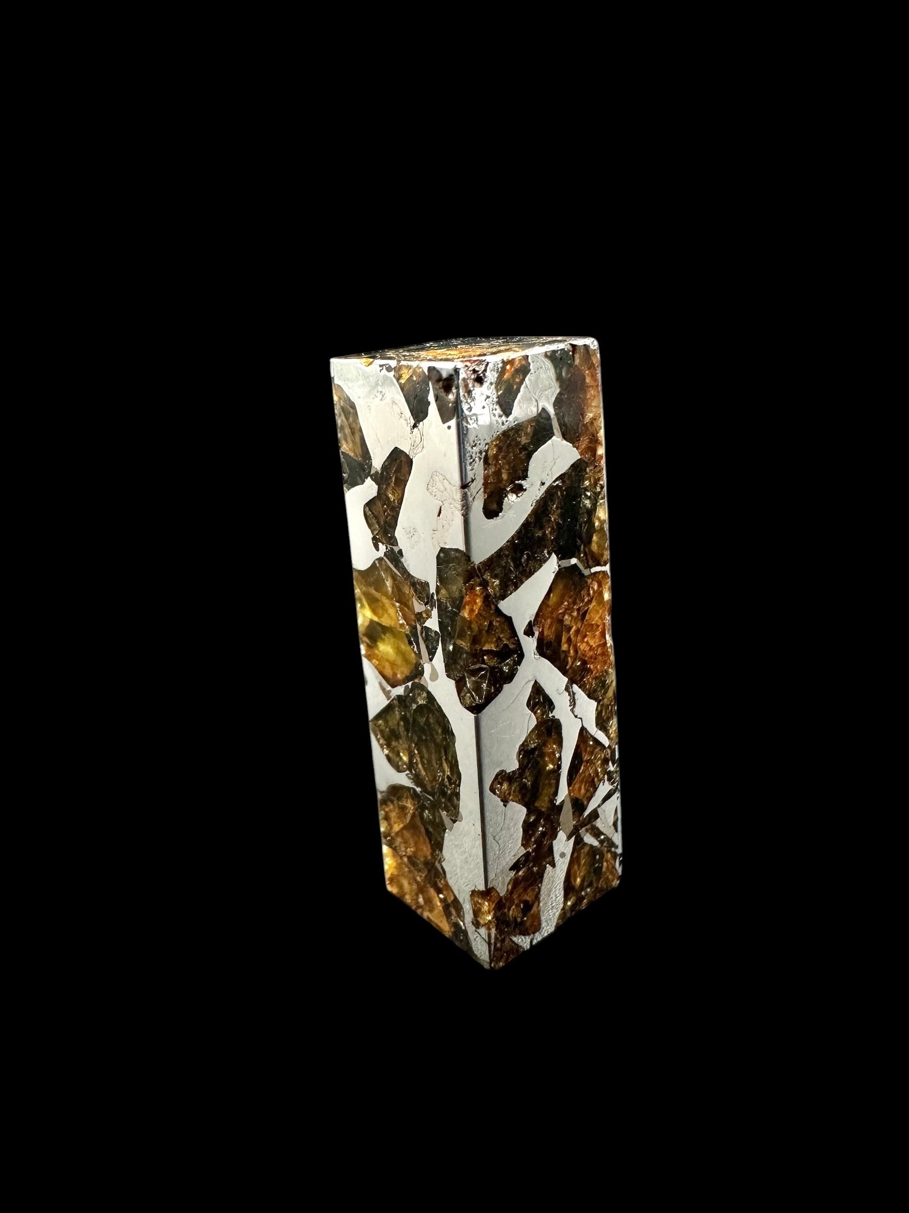 Meteorite Pallasite Seymchan – Rectangular prism 13,1g – Russia - MESM127