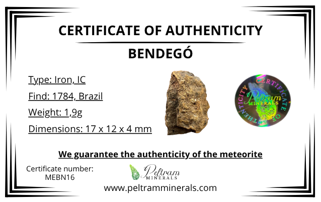 Meteorite Bendegó 1,9g – Brazil - MEBN16