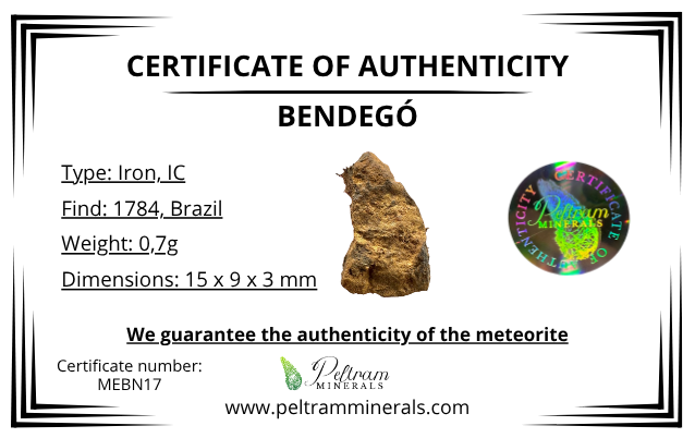 Meteorite Bendegó 0,7g – Brazil - MEBN17