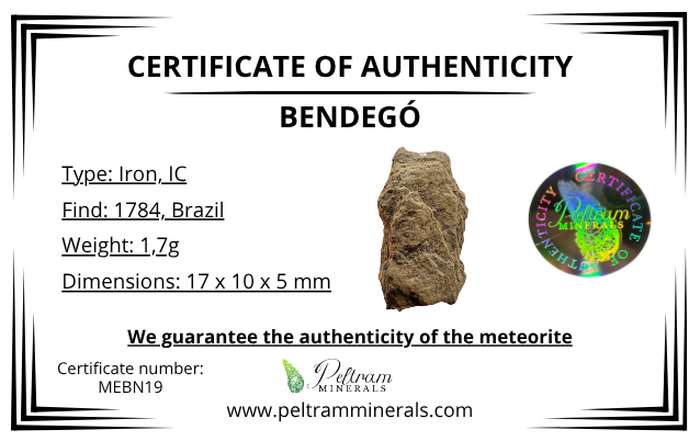 Meteorite Bendegó 1,7g – Brazil - MEBN19