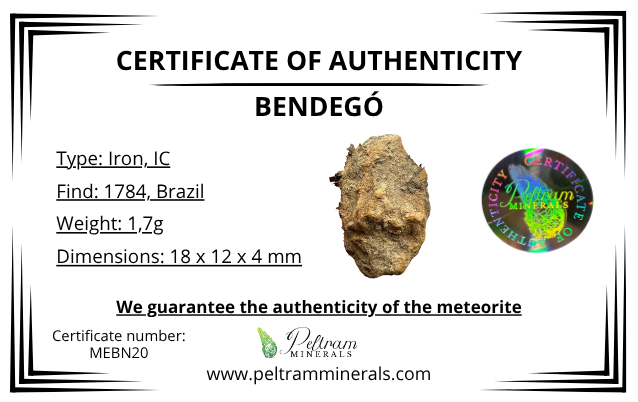 Meteorite Bendegó 1,7g – Brazil - MEBN20