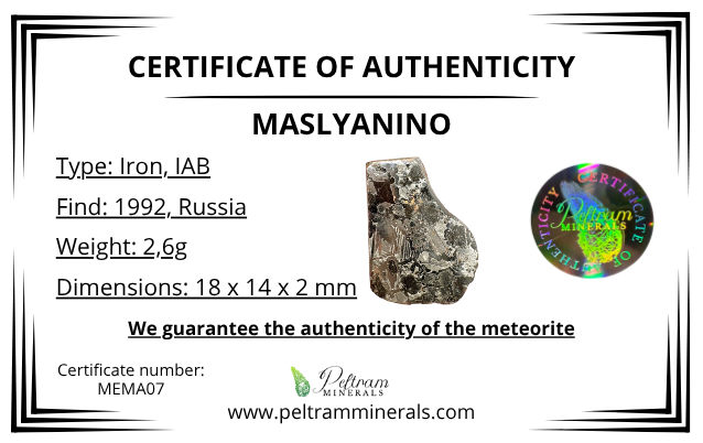 Meteorite Maslyanino 2,6g – Russia - MEMA07