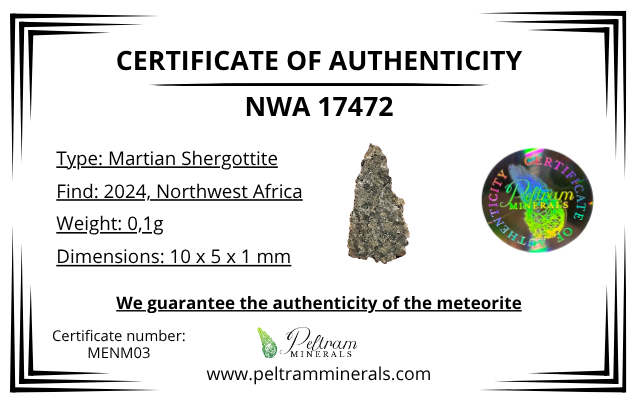 Martian Meteorite NWA 17472 – 0,1g – Northwest Africa - MENM03