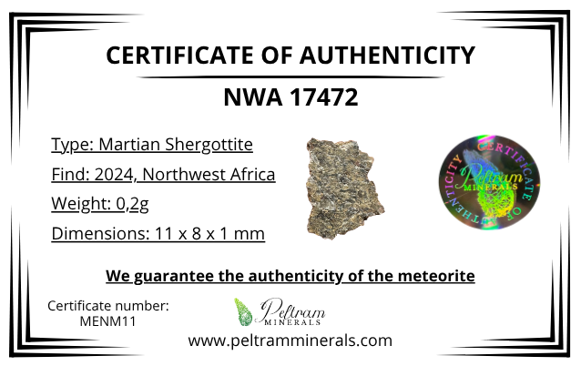 Martian Meteorite NWA 17472 – 0,2g – Northwest Africa - MENM11