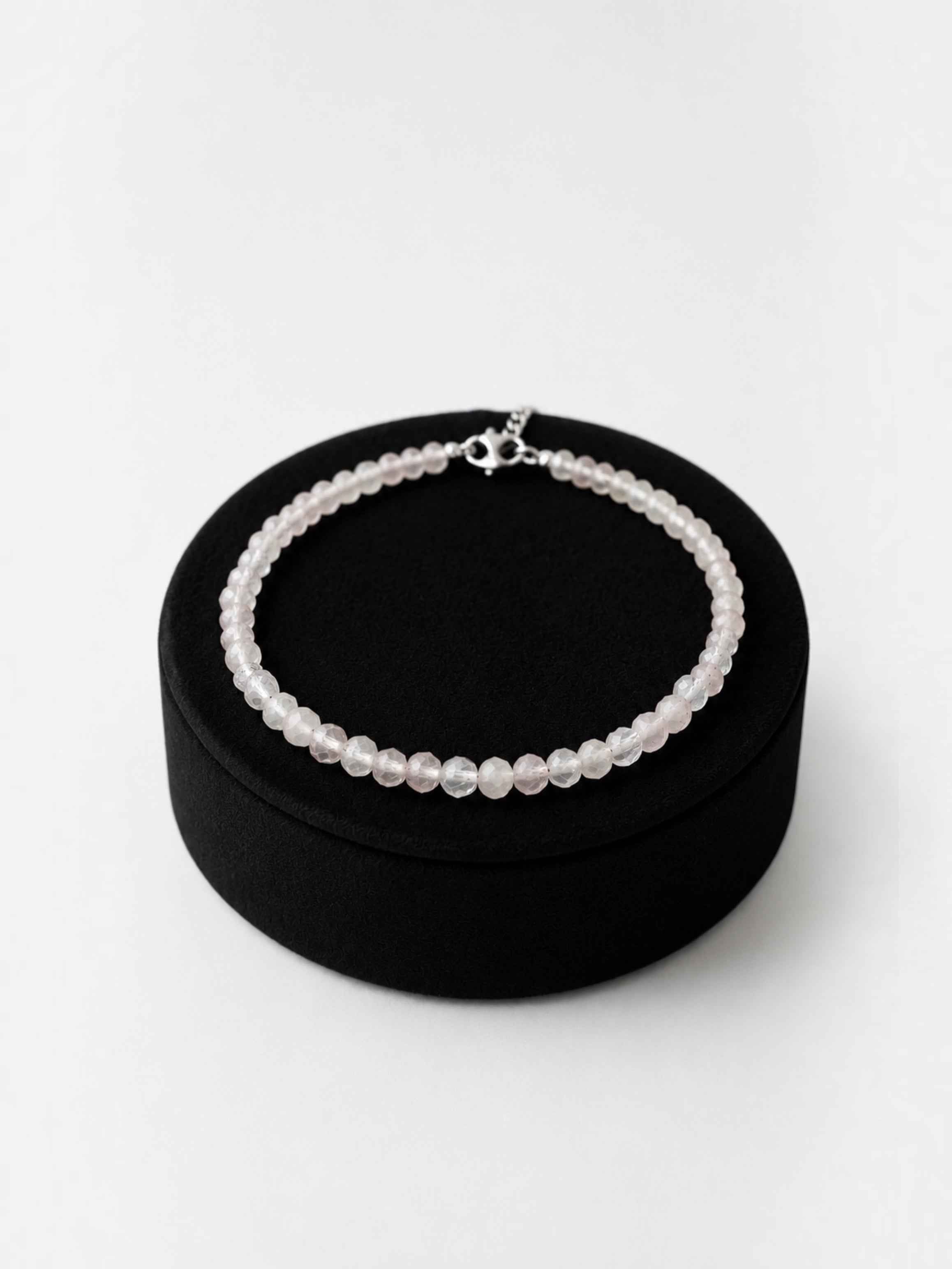 Agata bracelet – Faceted 4 mm Beads – 925 Silver Clasp - NAR41