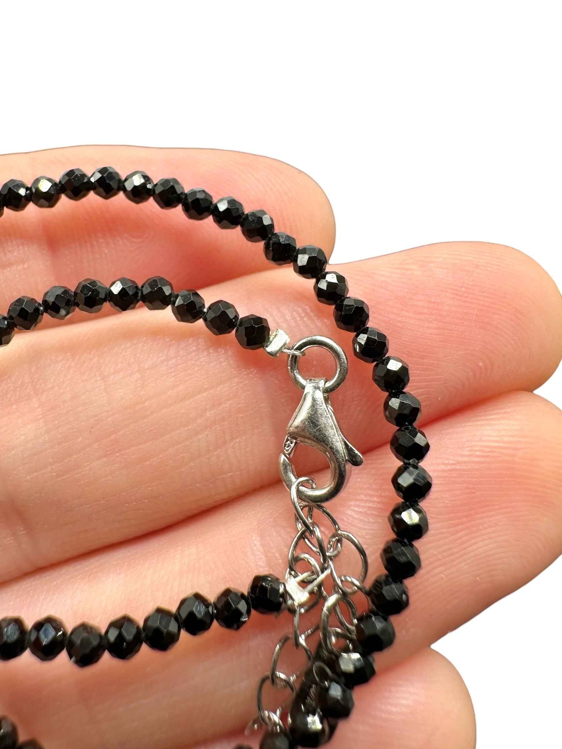Spinel bracelet – Faceted 2 mm Beads – 925 Silver Clasp - NAR51