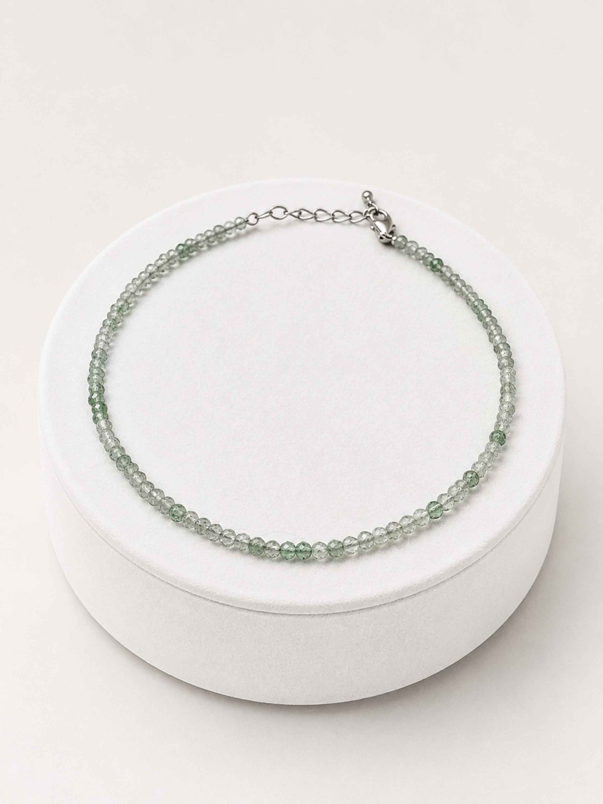Avanturine bracelet – Faceted 2 mm Beads – 925 Silver Clasp - NAR52