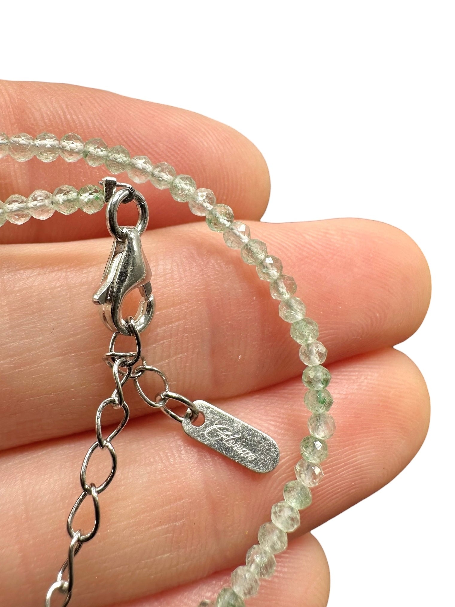 Avanturine bracelet – Faceted 2 mm Beads – 925 Silver Clasp - NAR52