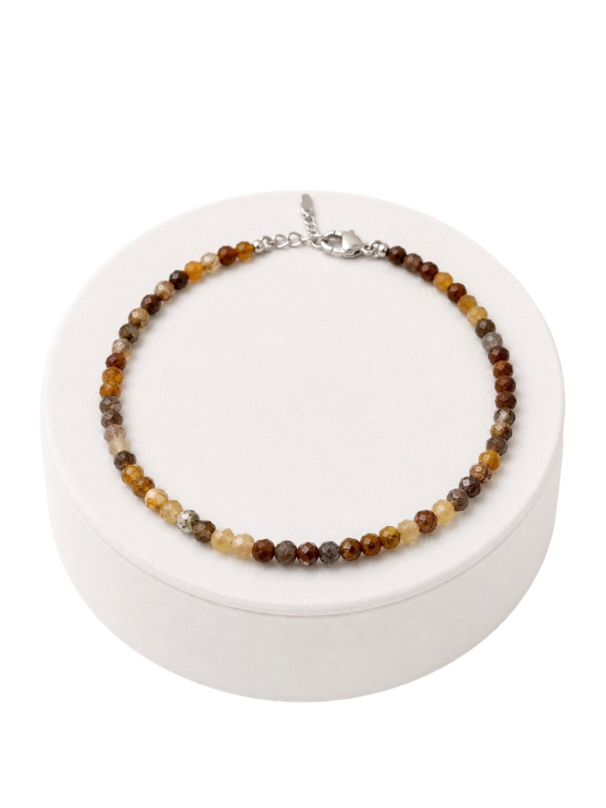 Bracelet made of various minerals – Faceted 2,5 mm Beads – 925 Silver Clasp