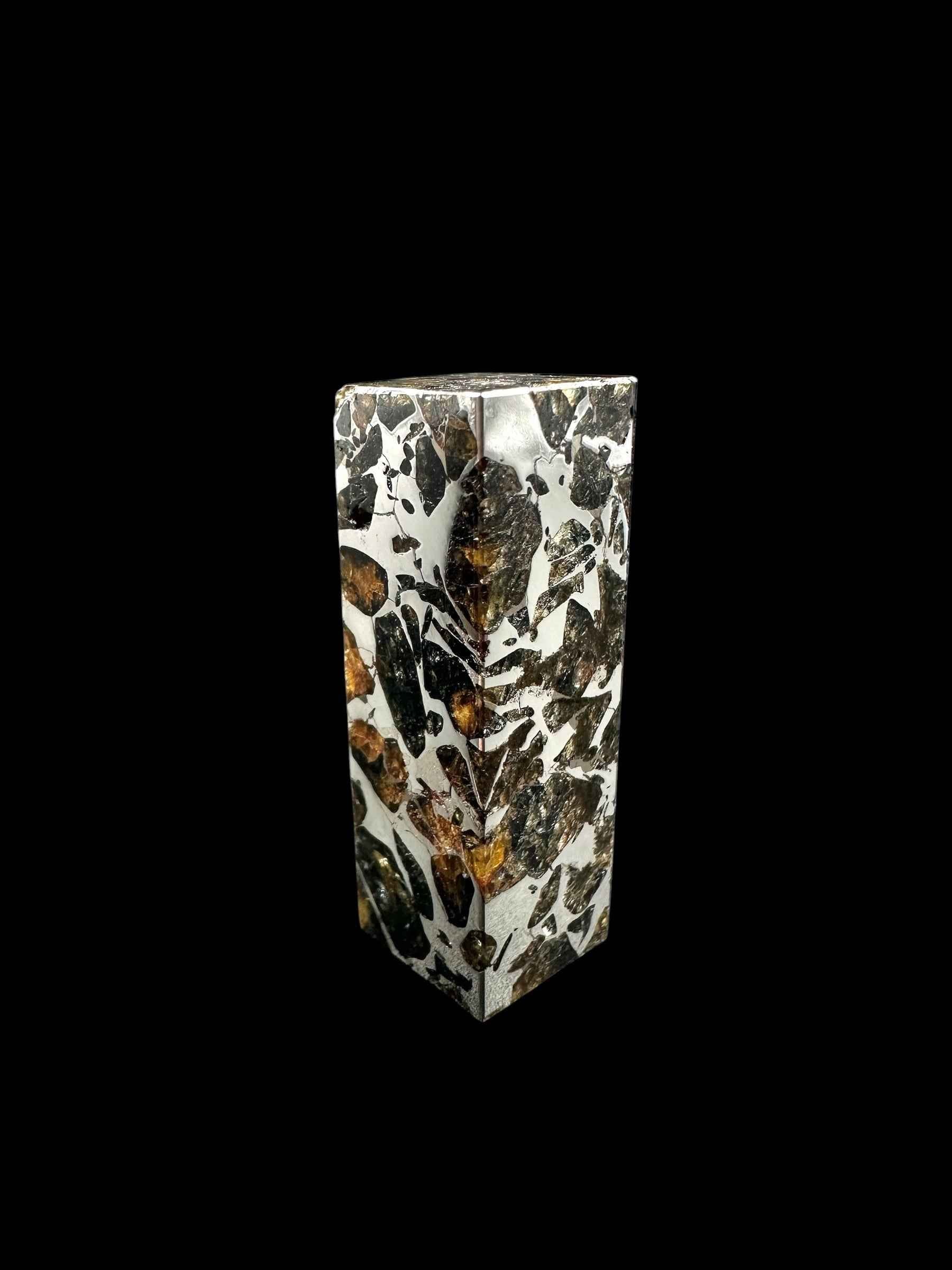 Meteorite Pallasite Seymchan – Rectangular prism 13g – Russia - MESM135