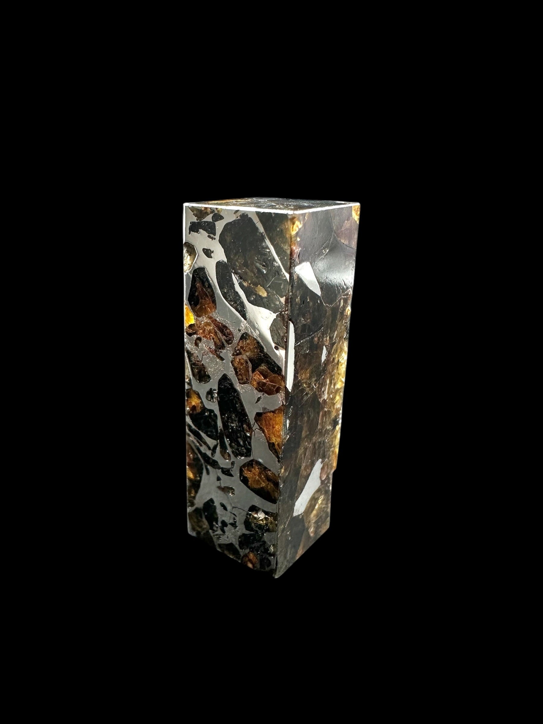 Meteorite Pallasite Seymchan – Rectangular prism 13g – Russia - MESM135