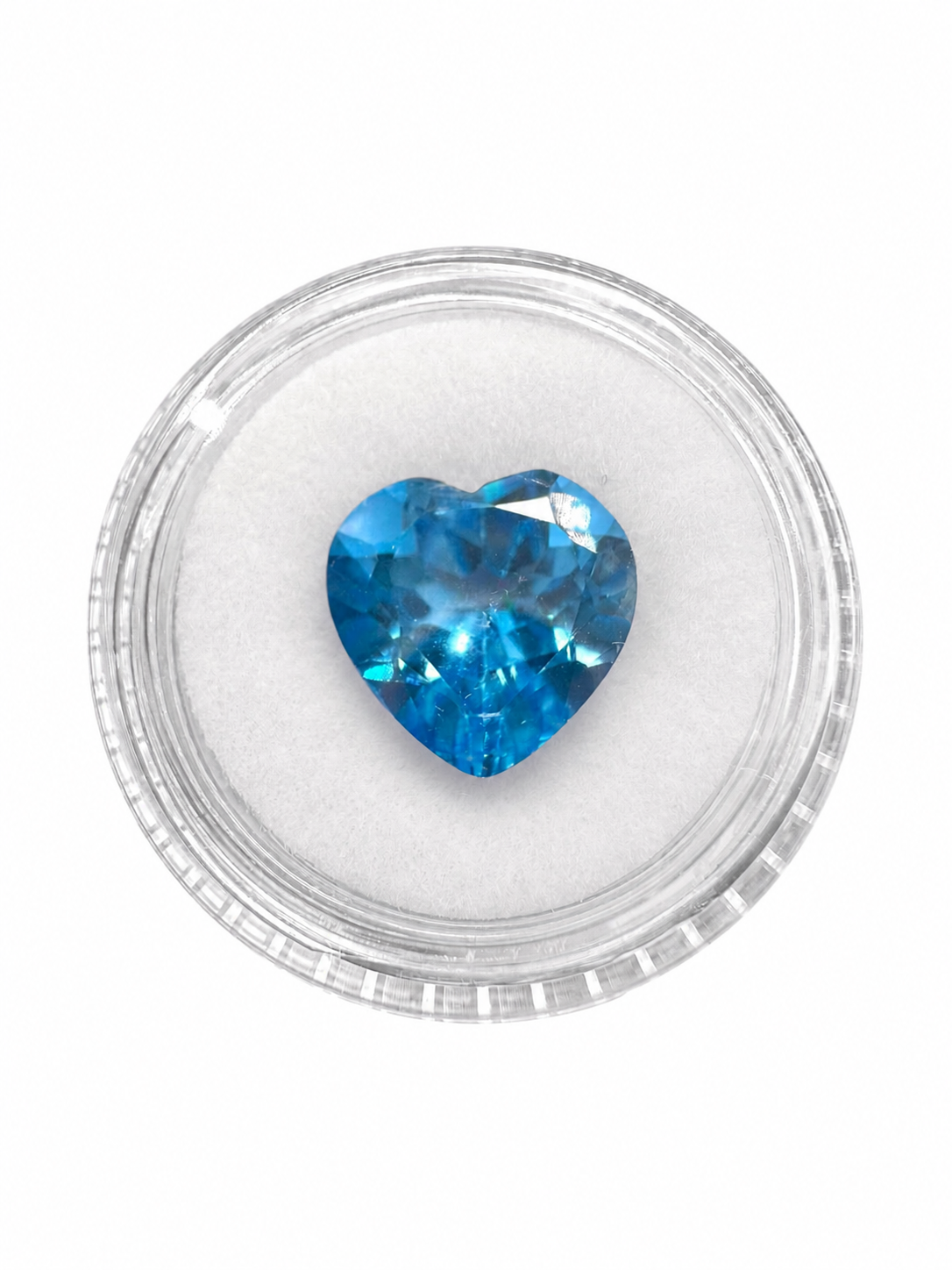Faceted Heart-Shaped Swiss Blue Topaz from Sri Lanka → random choice - BT10