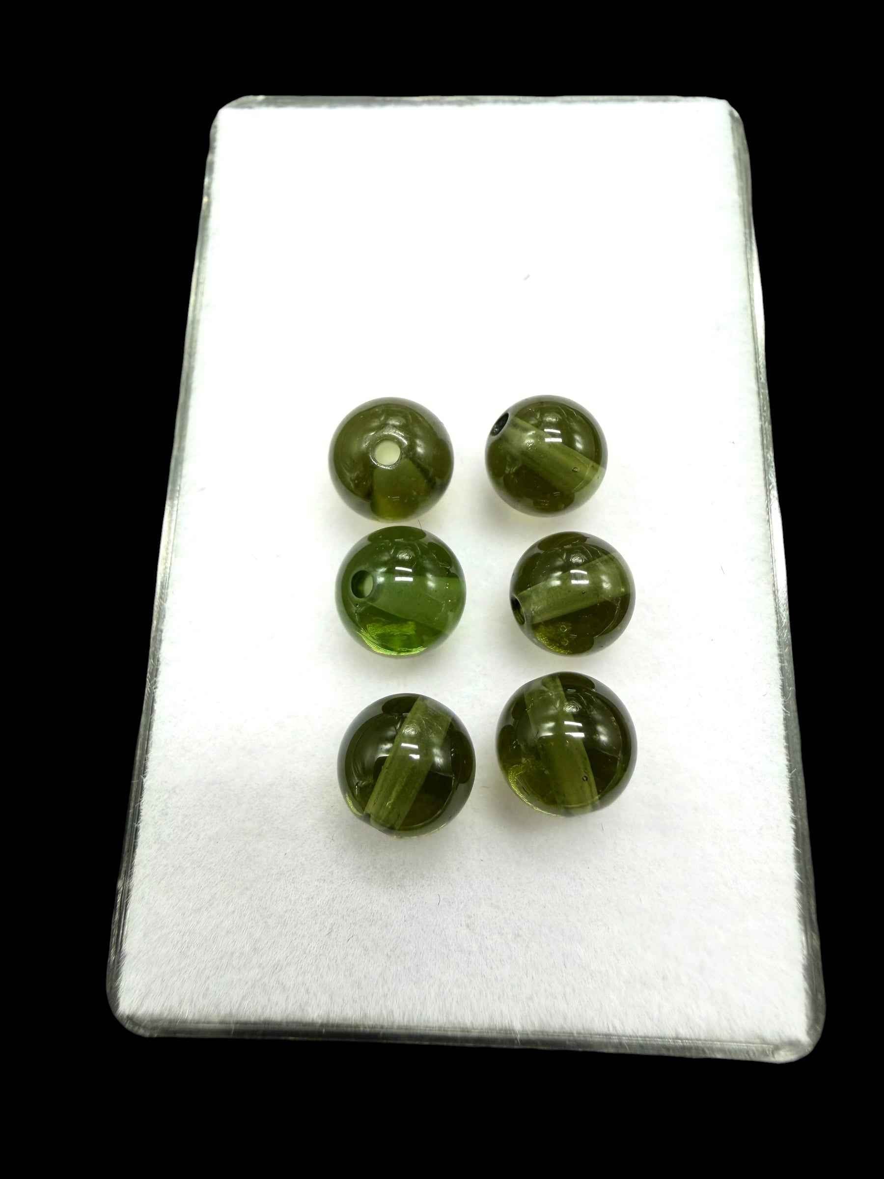 Moldavite bead with a drilled hole – sphere – random piece