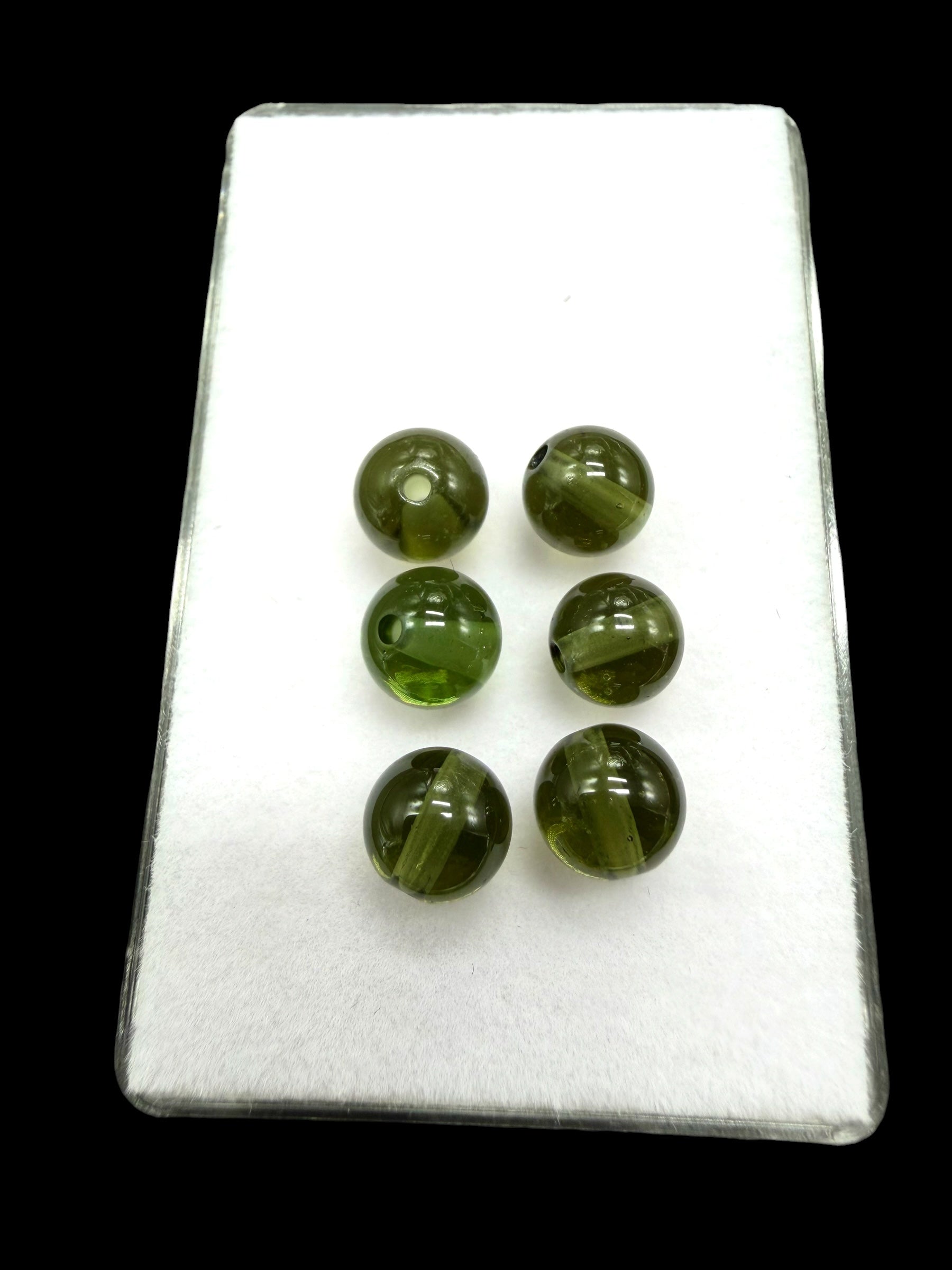 Moldavite bead with a drilled hole – sphere – random piece
