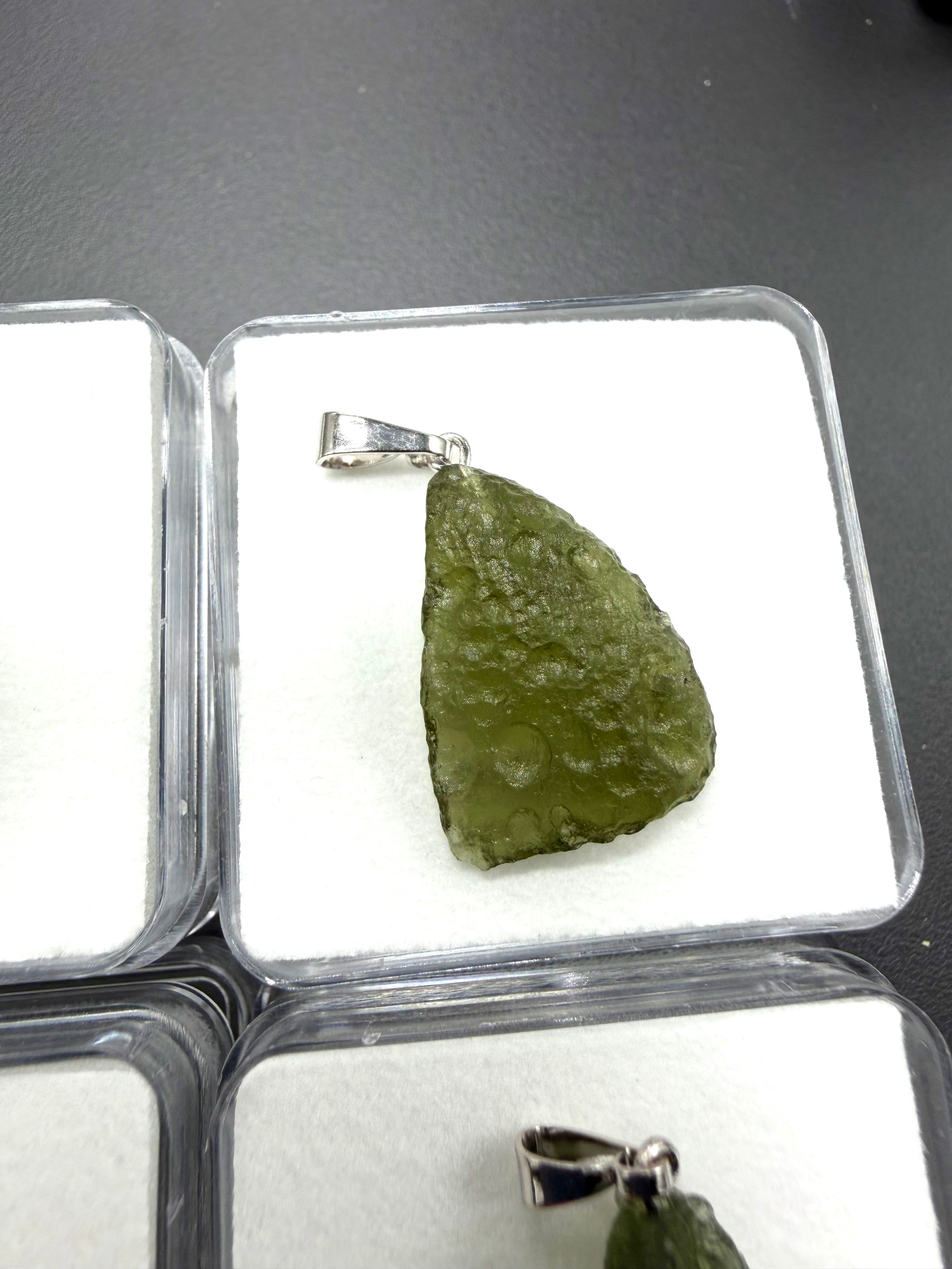 Moldavite pendant in a box – random piece - VK13