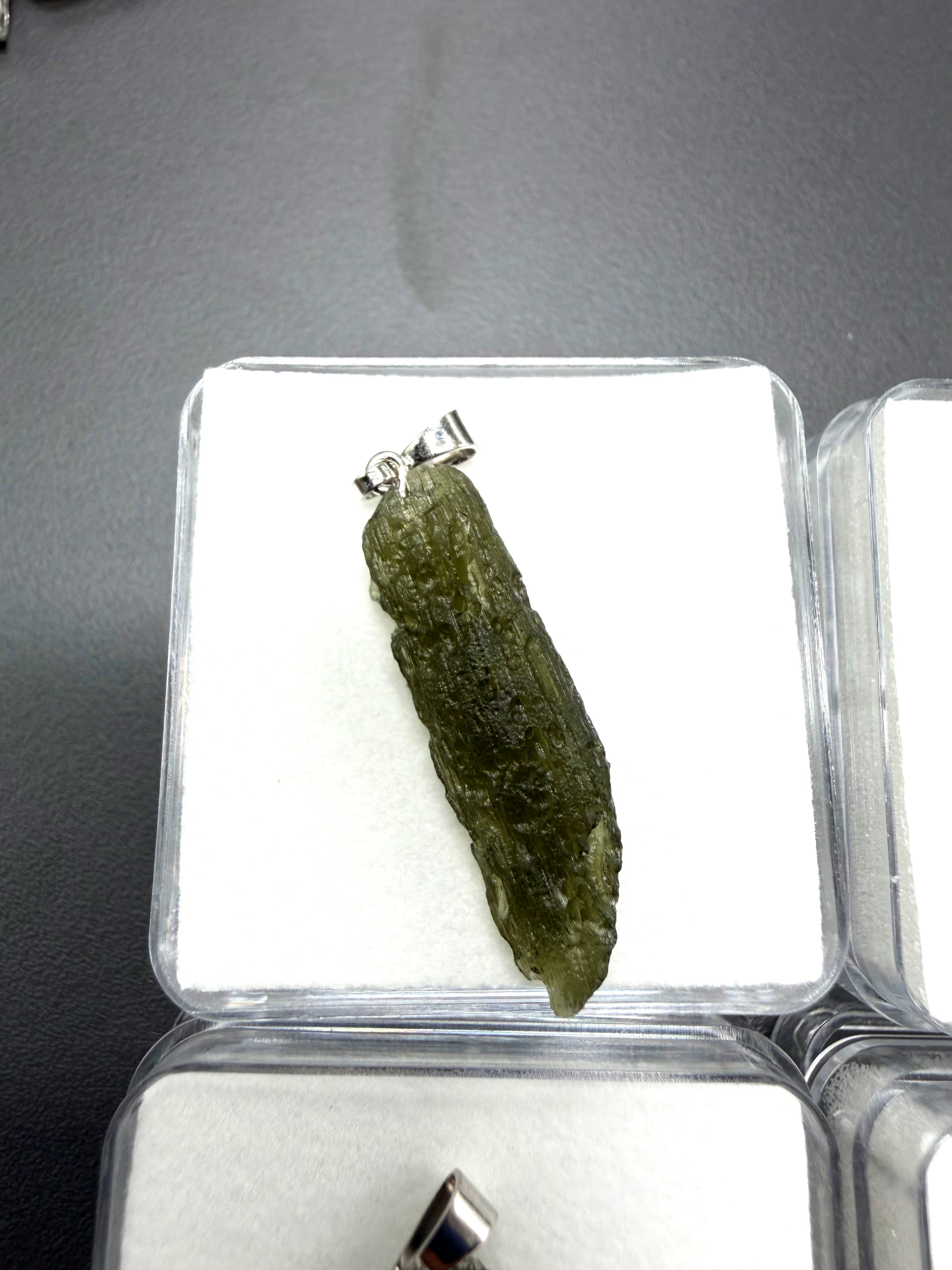 Moldavite pendant in a box – random piece - VK13