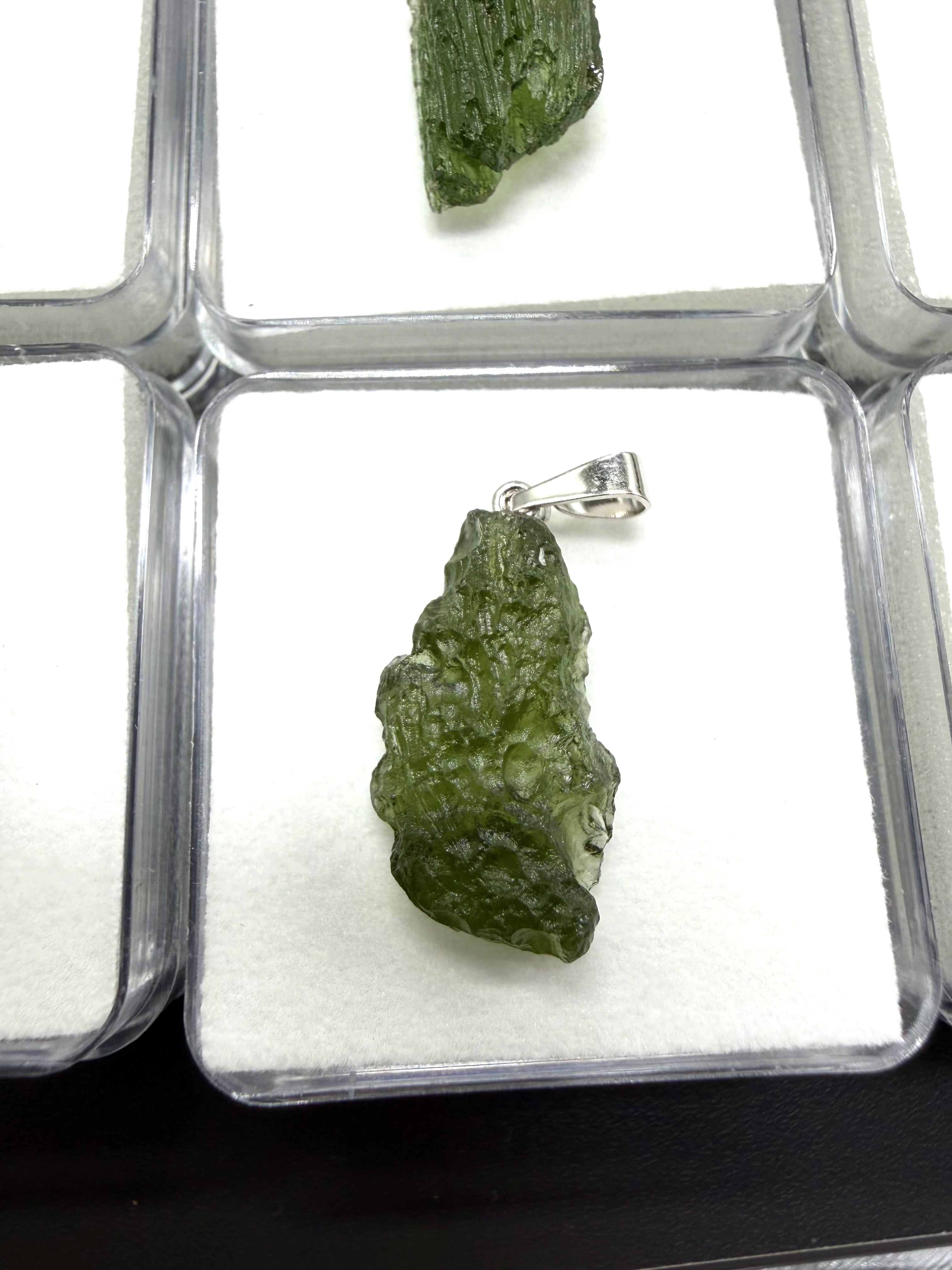Moldavite pendant in a box – random piece - VK13