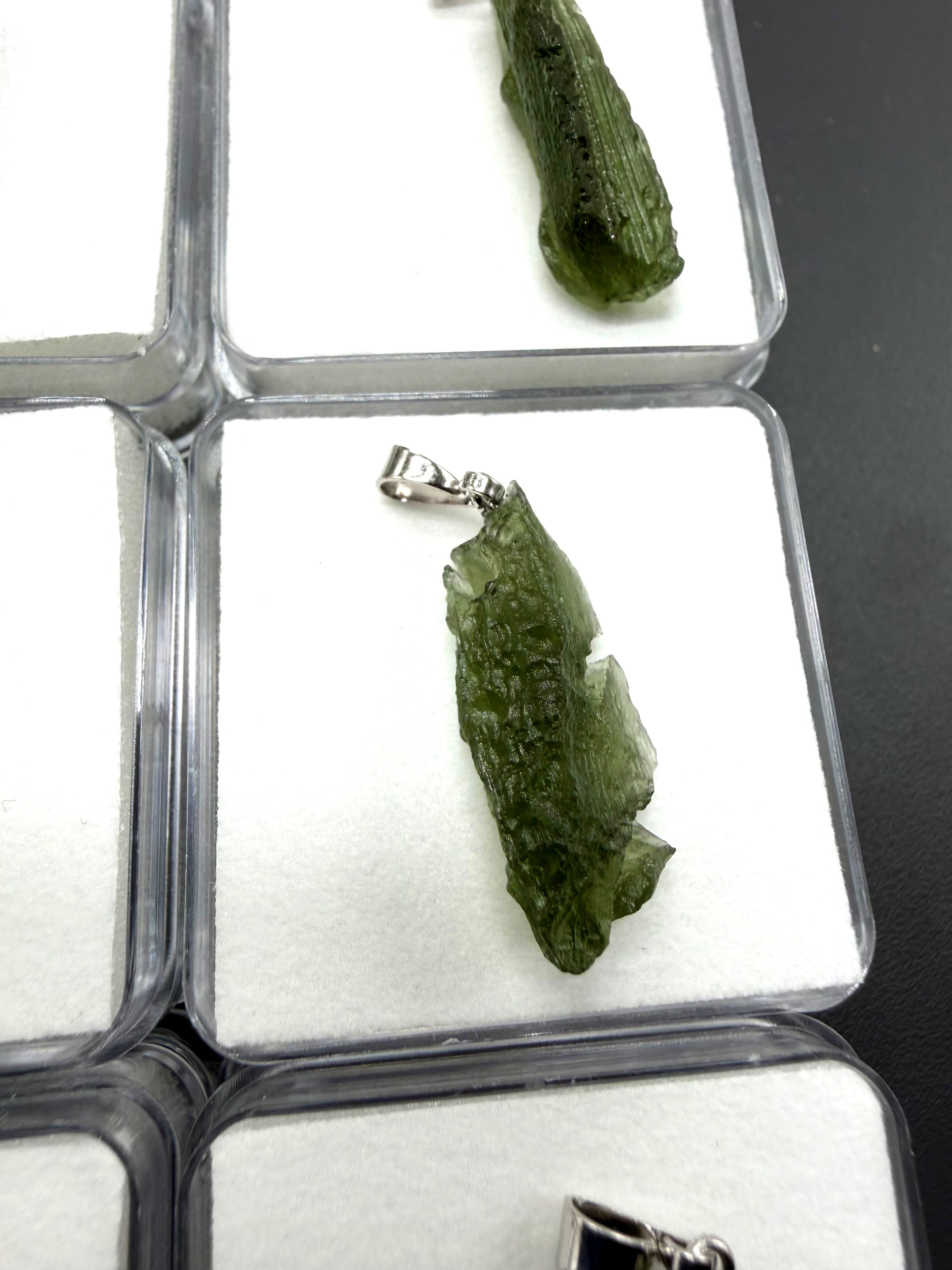 Moldavite pendant in a box – random piece - VK13