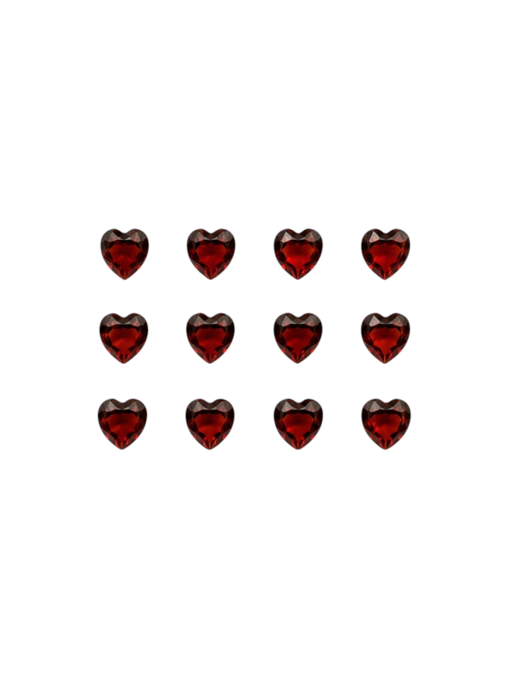 Faceted heart from red Garnet 5mm from Mozambique – random piece