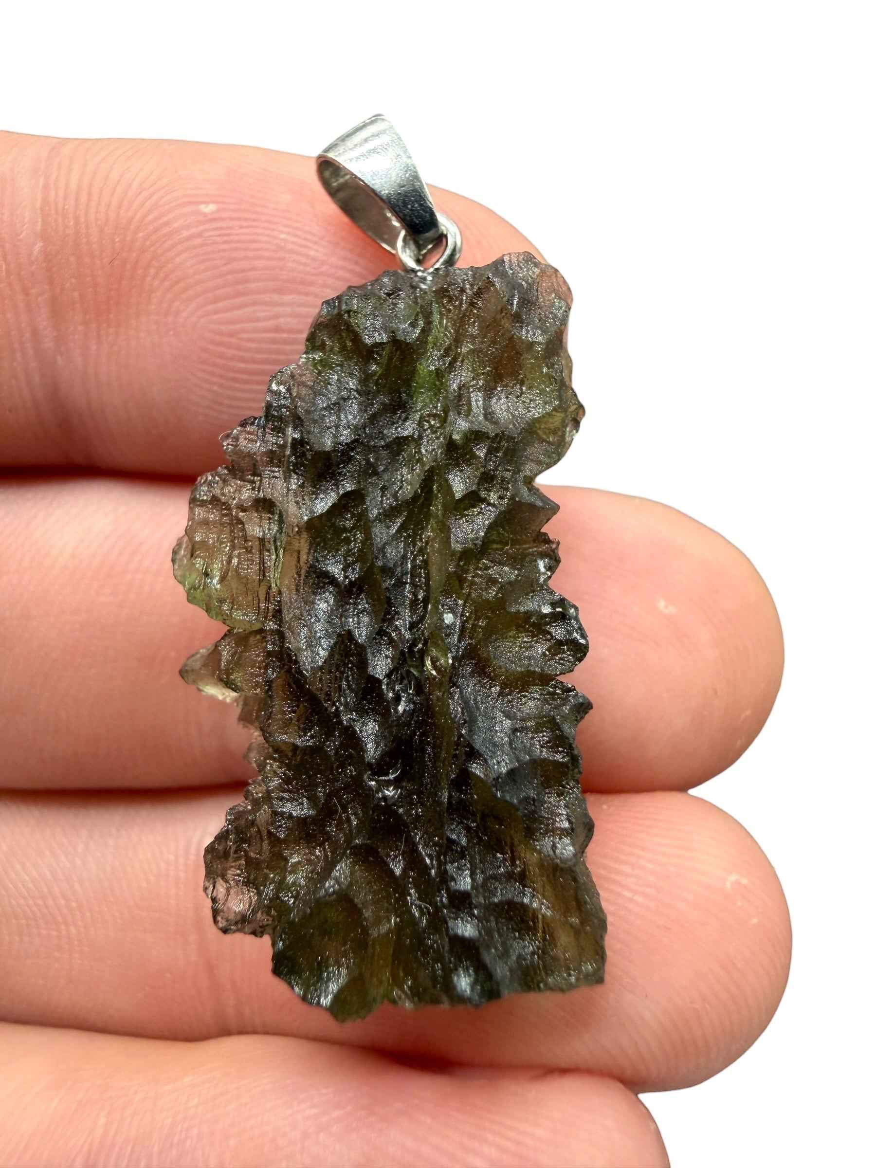 Ciondolo di moldavite in argento 4,9g - SP/V1003