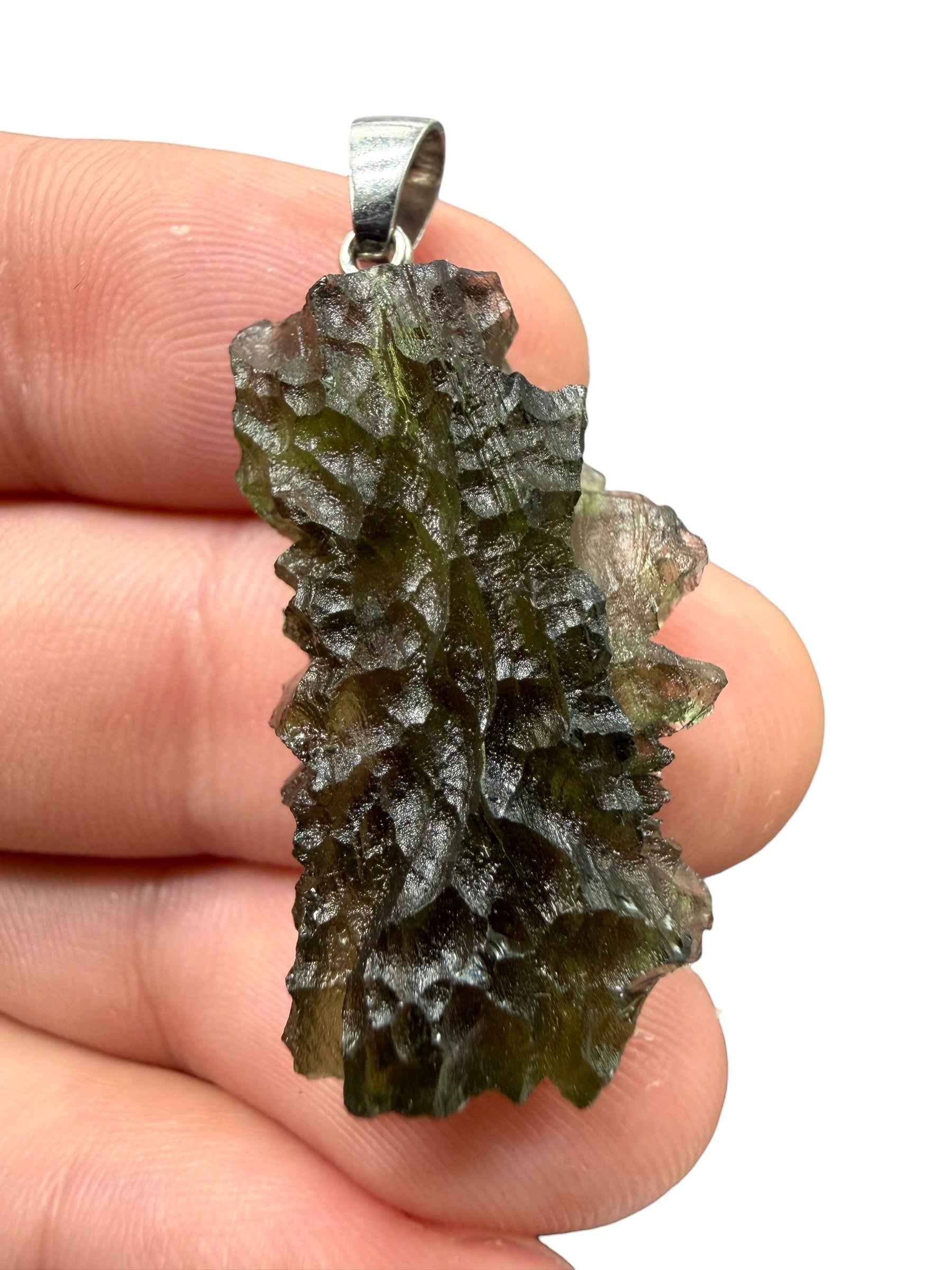 Silver moldavite pendant 4,9g