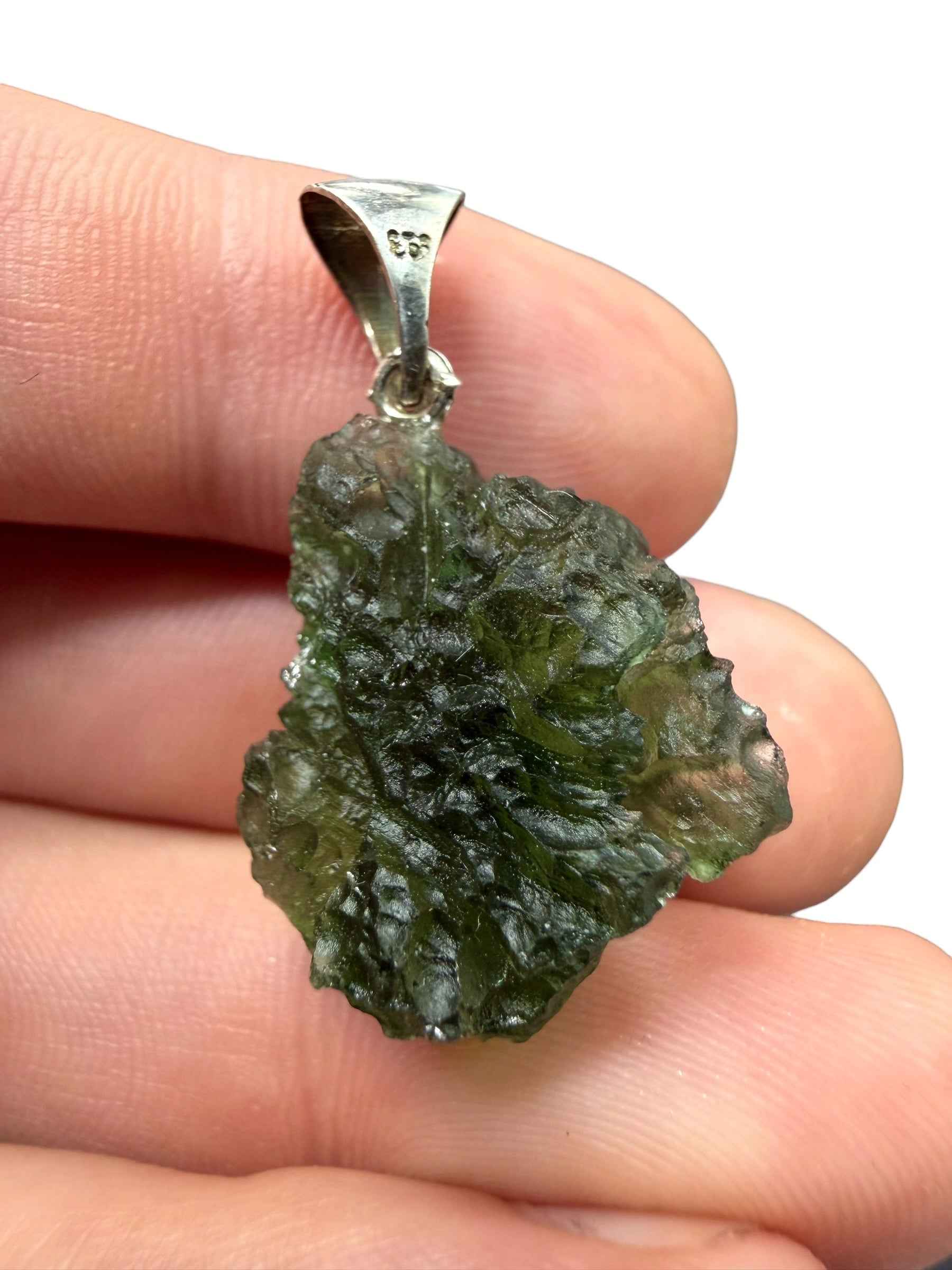 Silver moldavite pendant 5,4g - SP/V1004