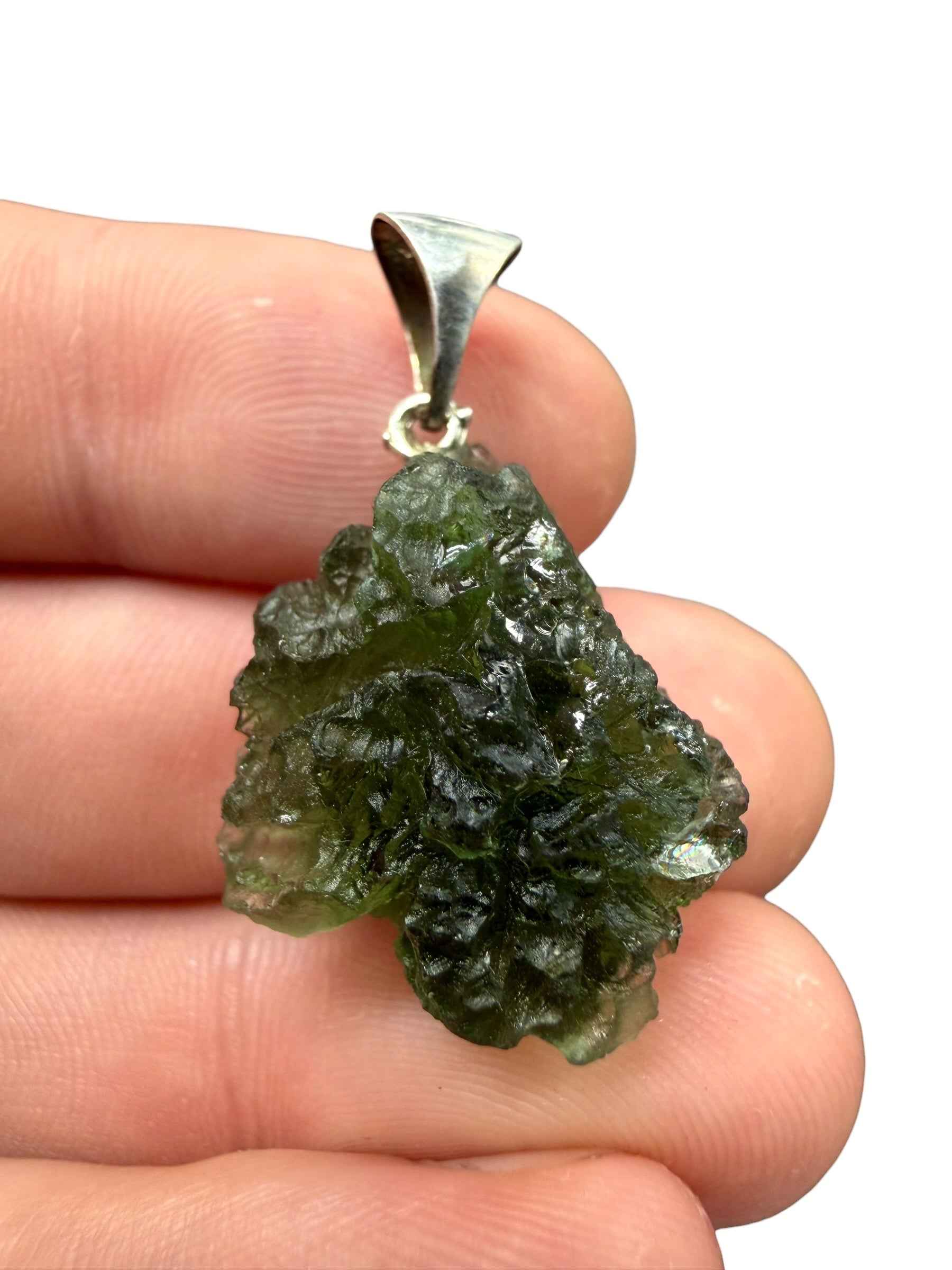 Silver moldavite pendant 5,4g
