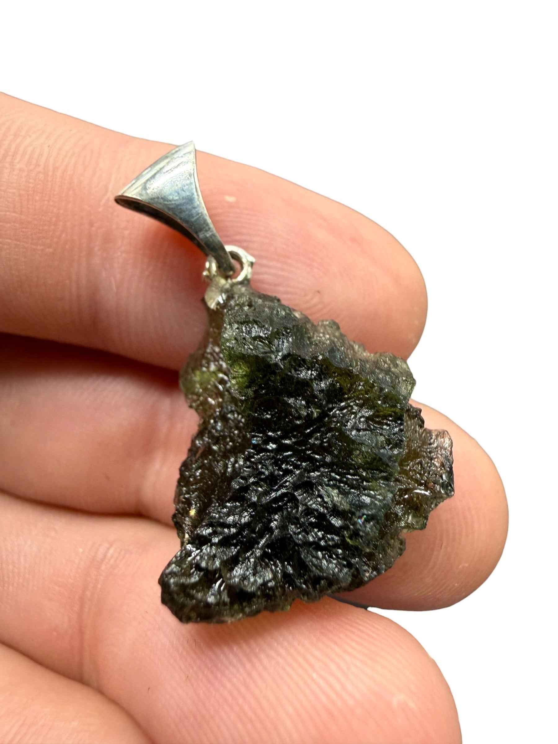 Ciondolo di moldavite in argento 3,9g - SP/V1005