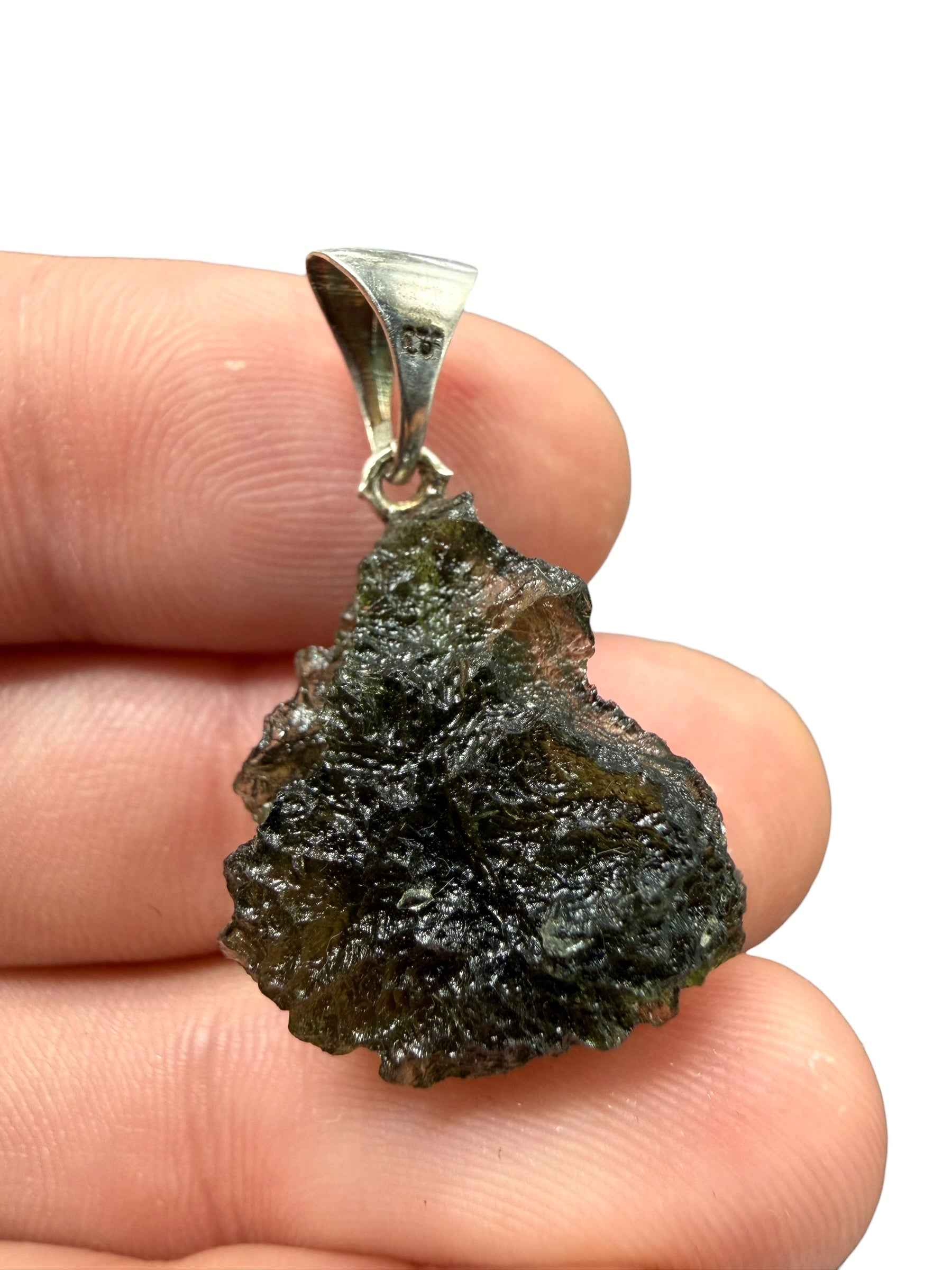 Silver moldavite pendant 3,9g