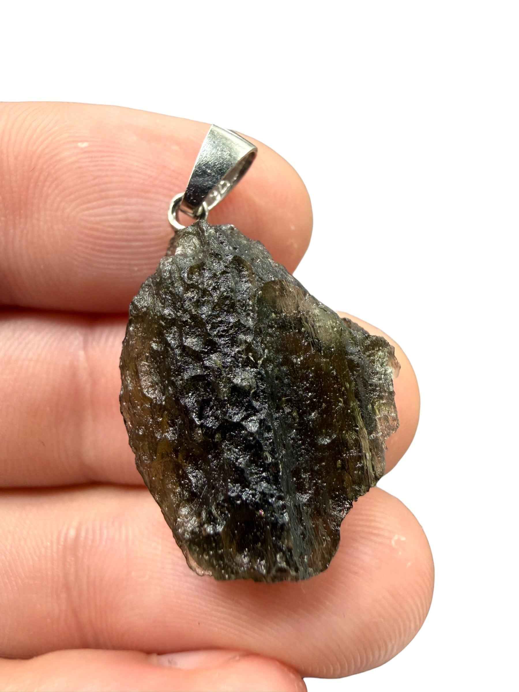 Ciondolo di moldavite in argento 4,5g - SP/V1006