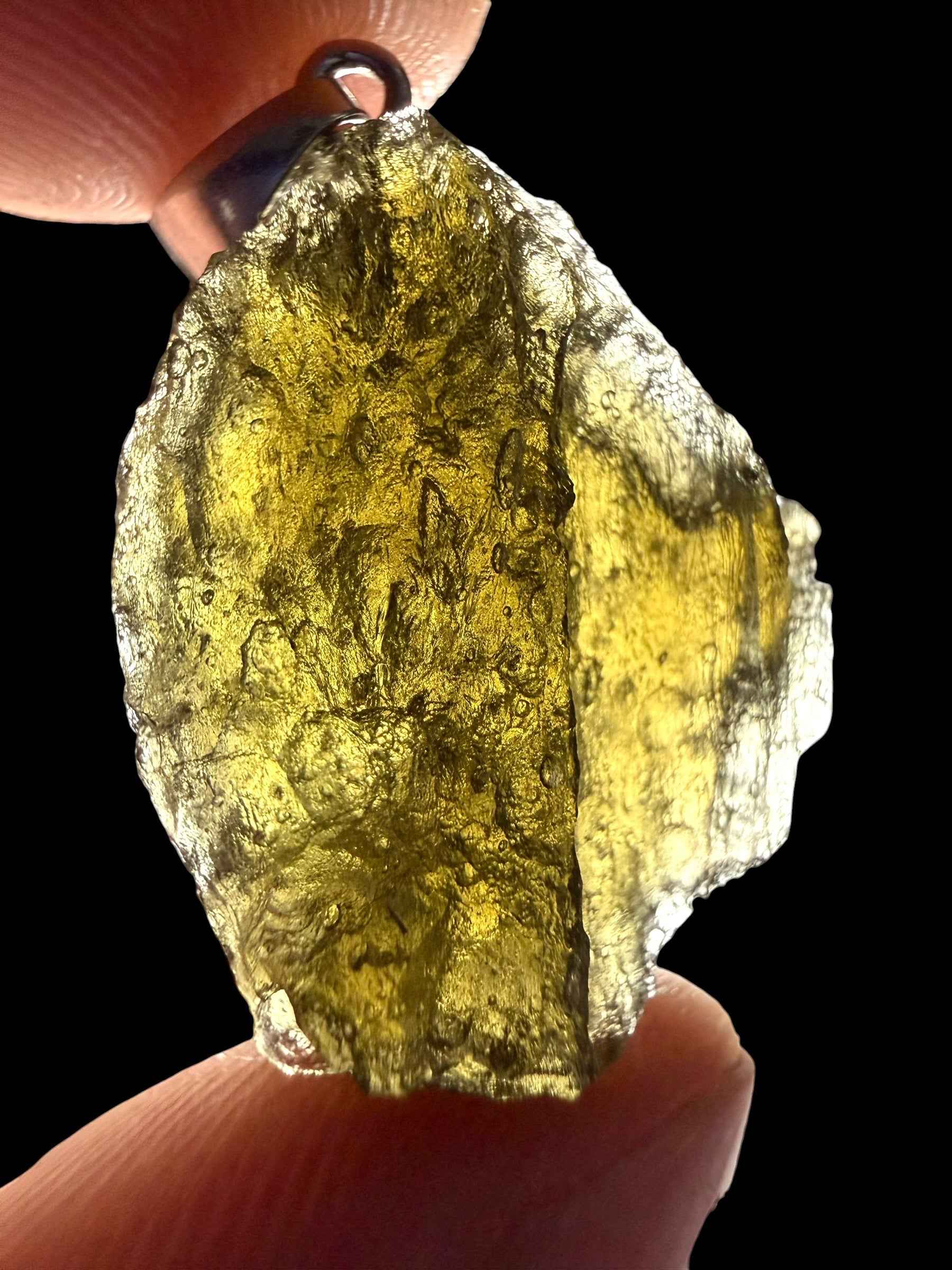 Ciondolo di moldavite in argento 4,5g - SP/V1006
