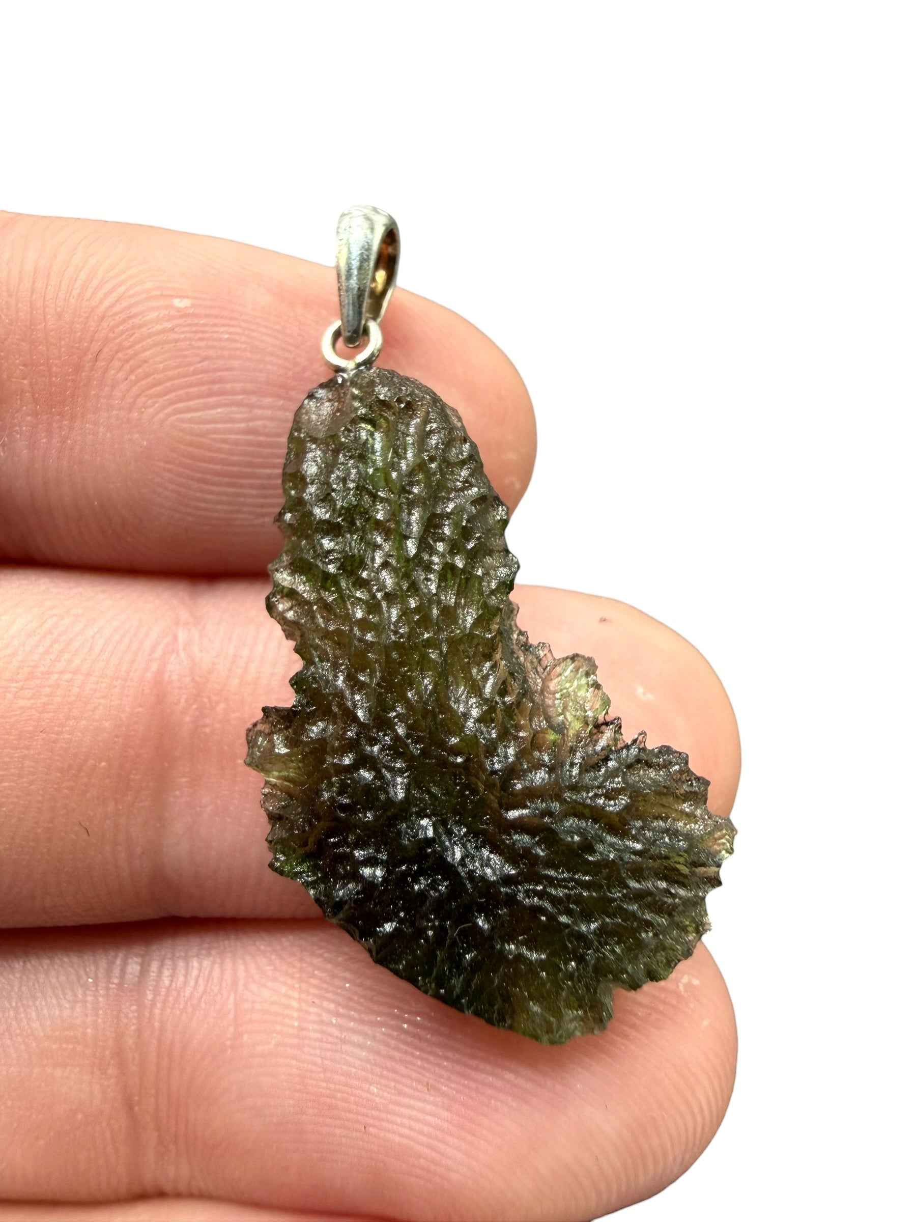 Silver moldavite pendant 2,7g