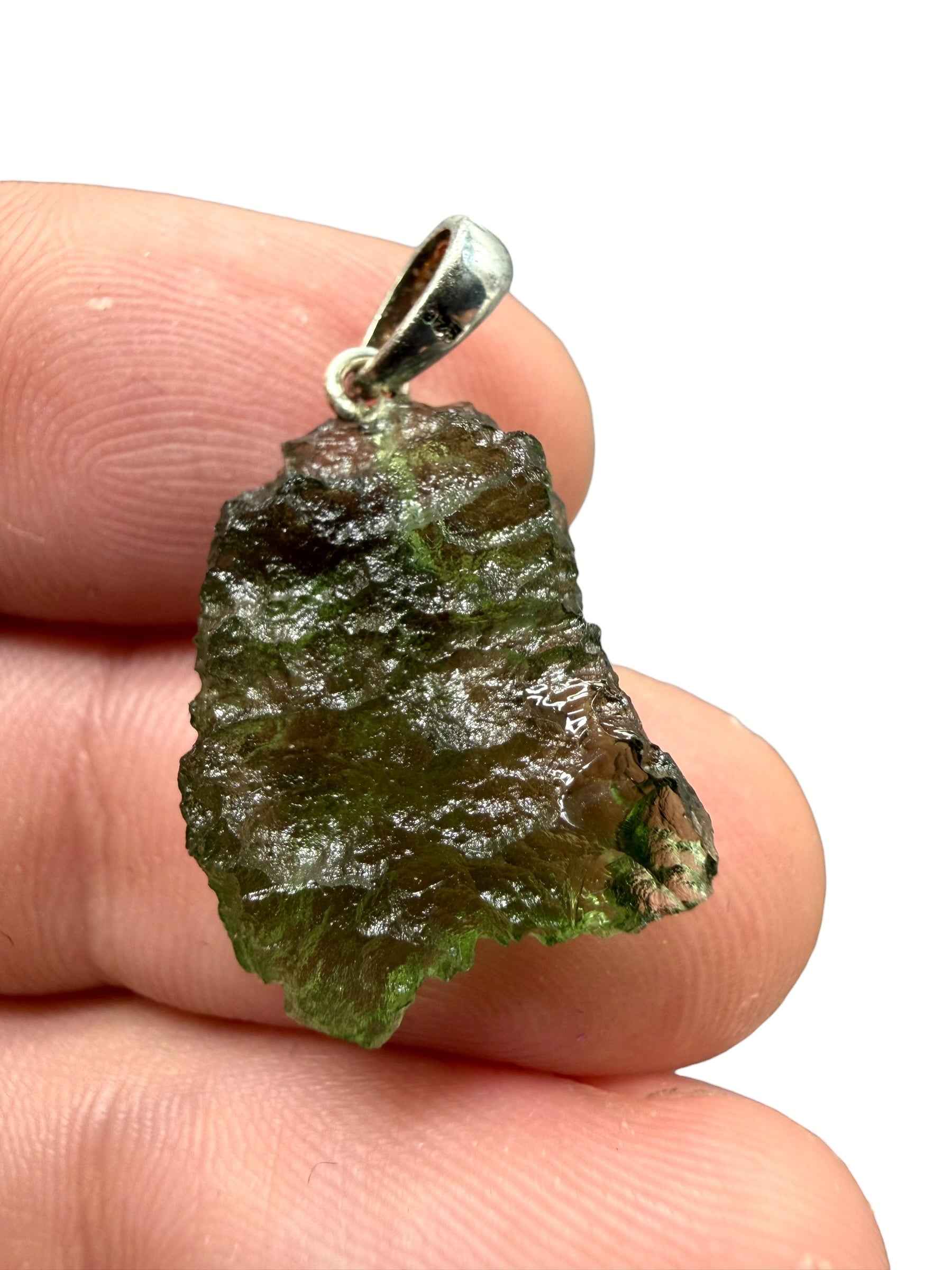 Ciondolo di moldavite in argento 2,2g - SP/V1009
