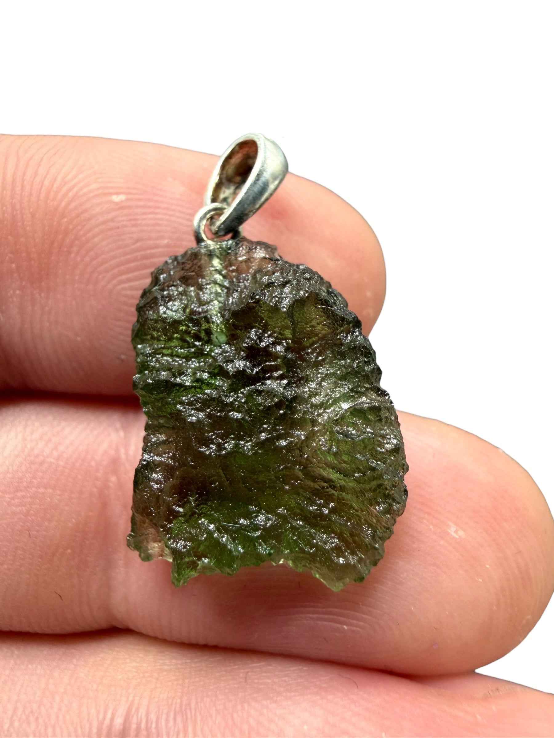 Silver moldavite pendant 2,2g
