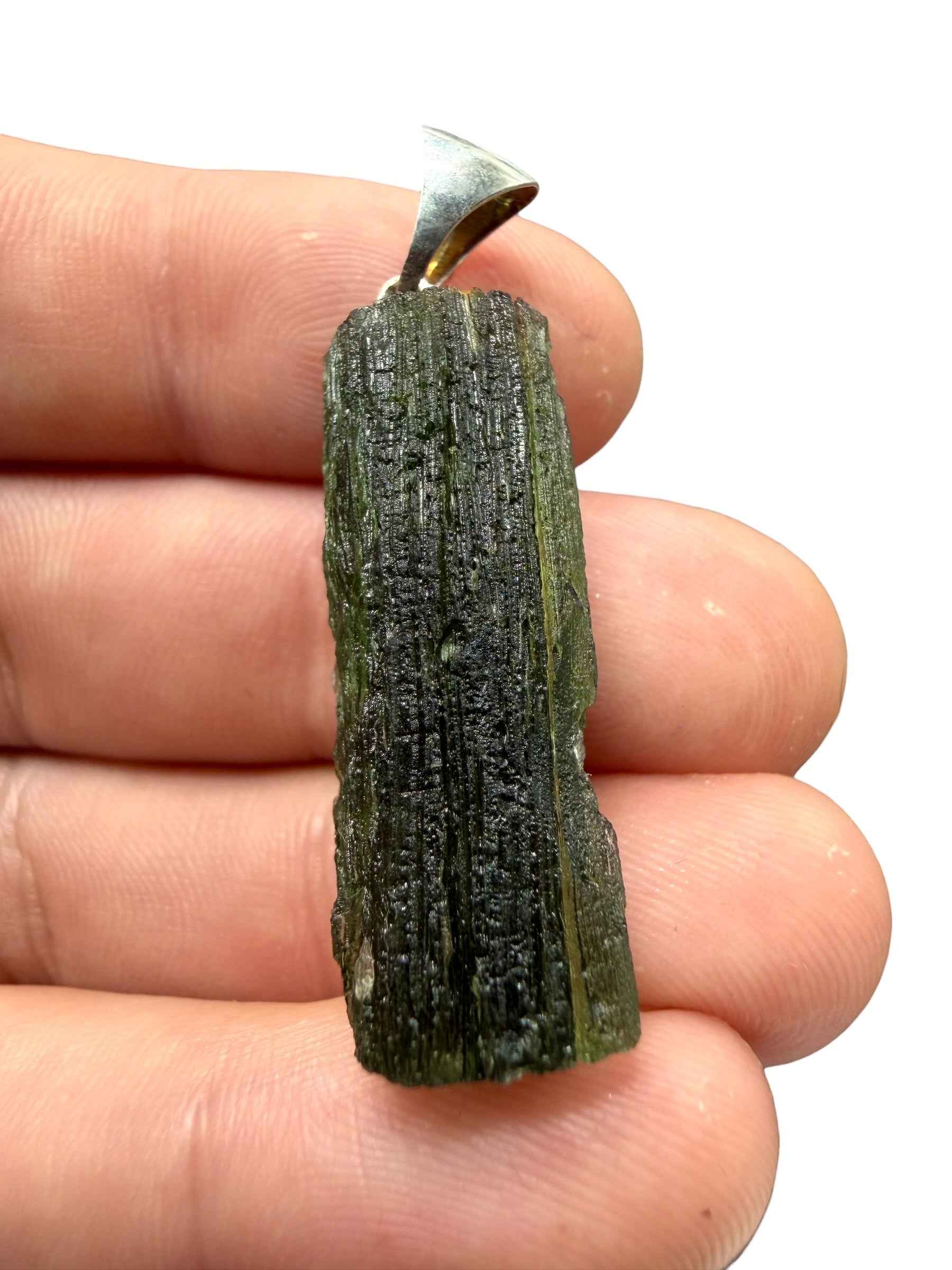 Silver moldavite pendant 6,1g