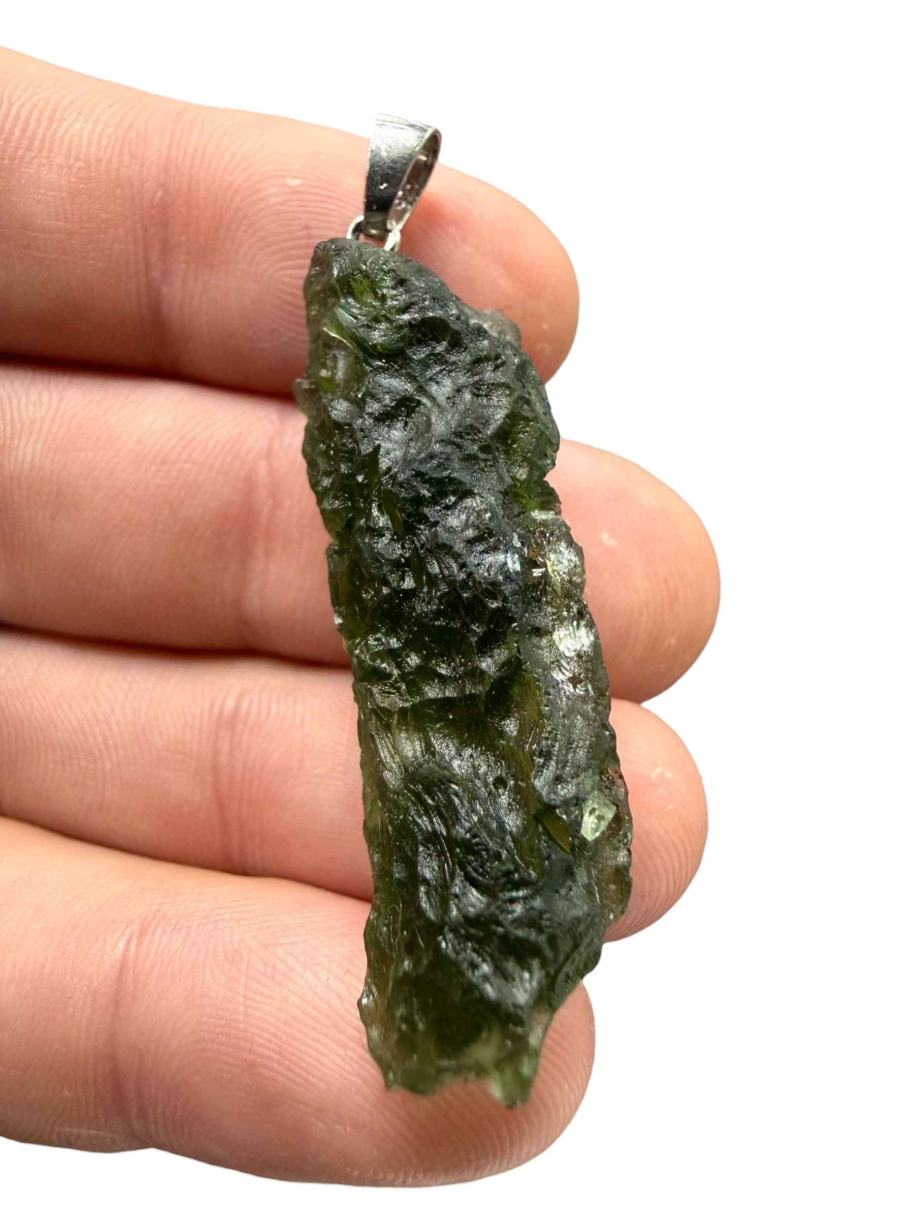 Silver moldavite pendant 6,9g
