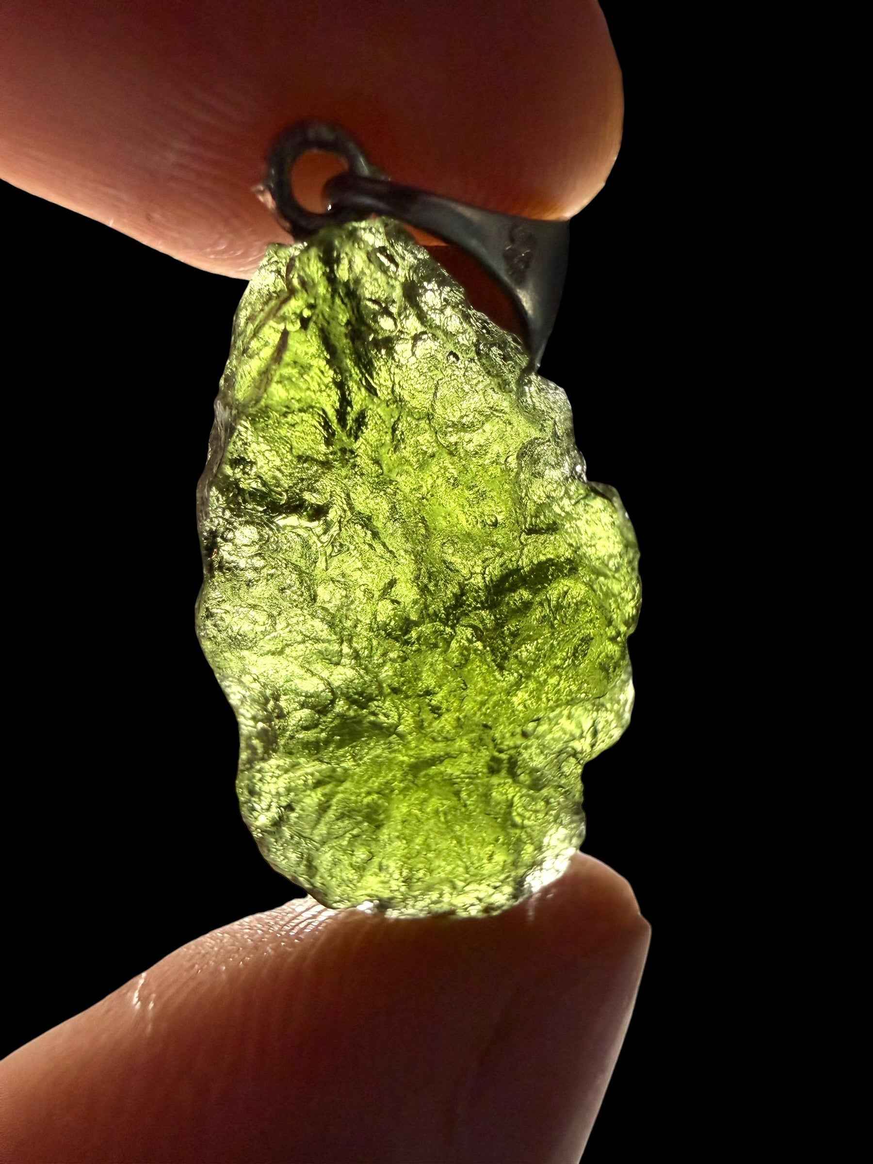 Silver moldavite pendant 4,2g - SP/V1013