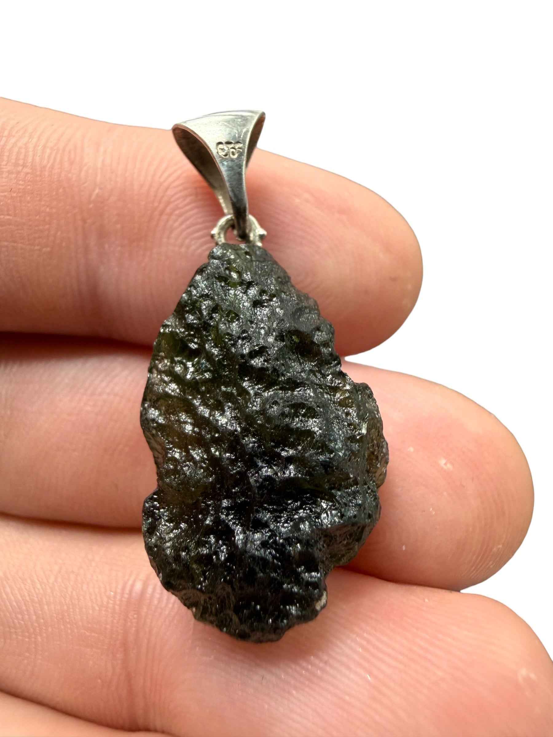 Silver moldavite pendant 4,2g